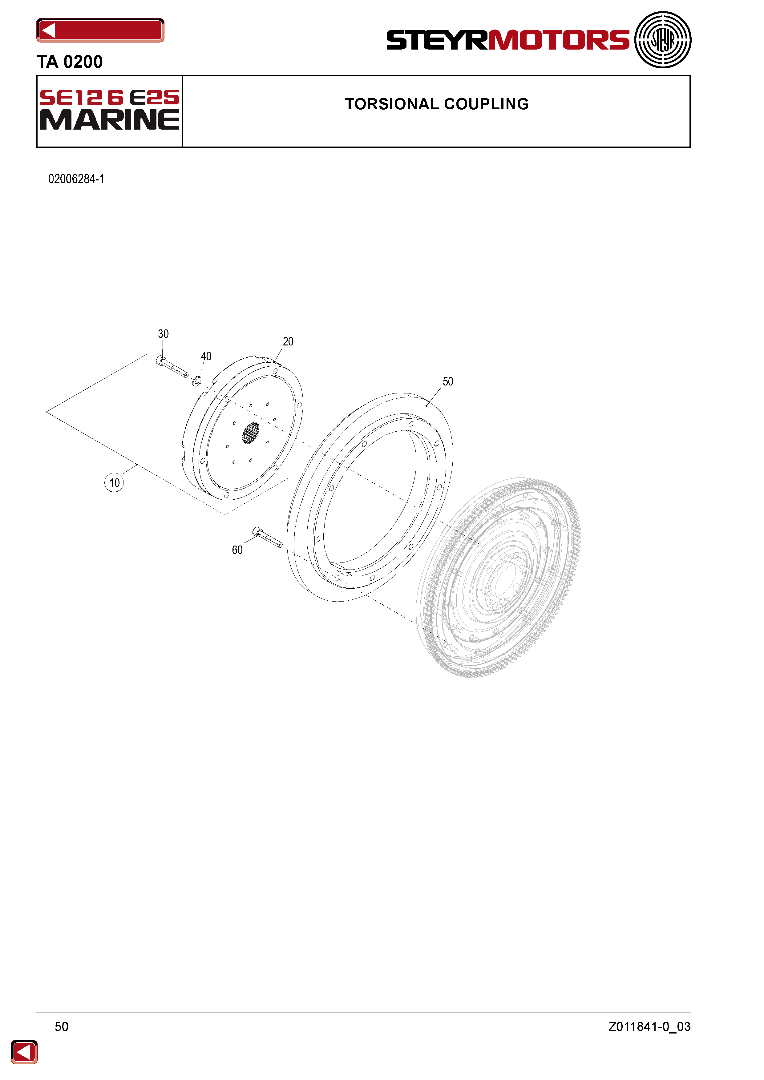 Torsional Coupling exploded view