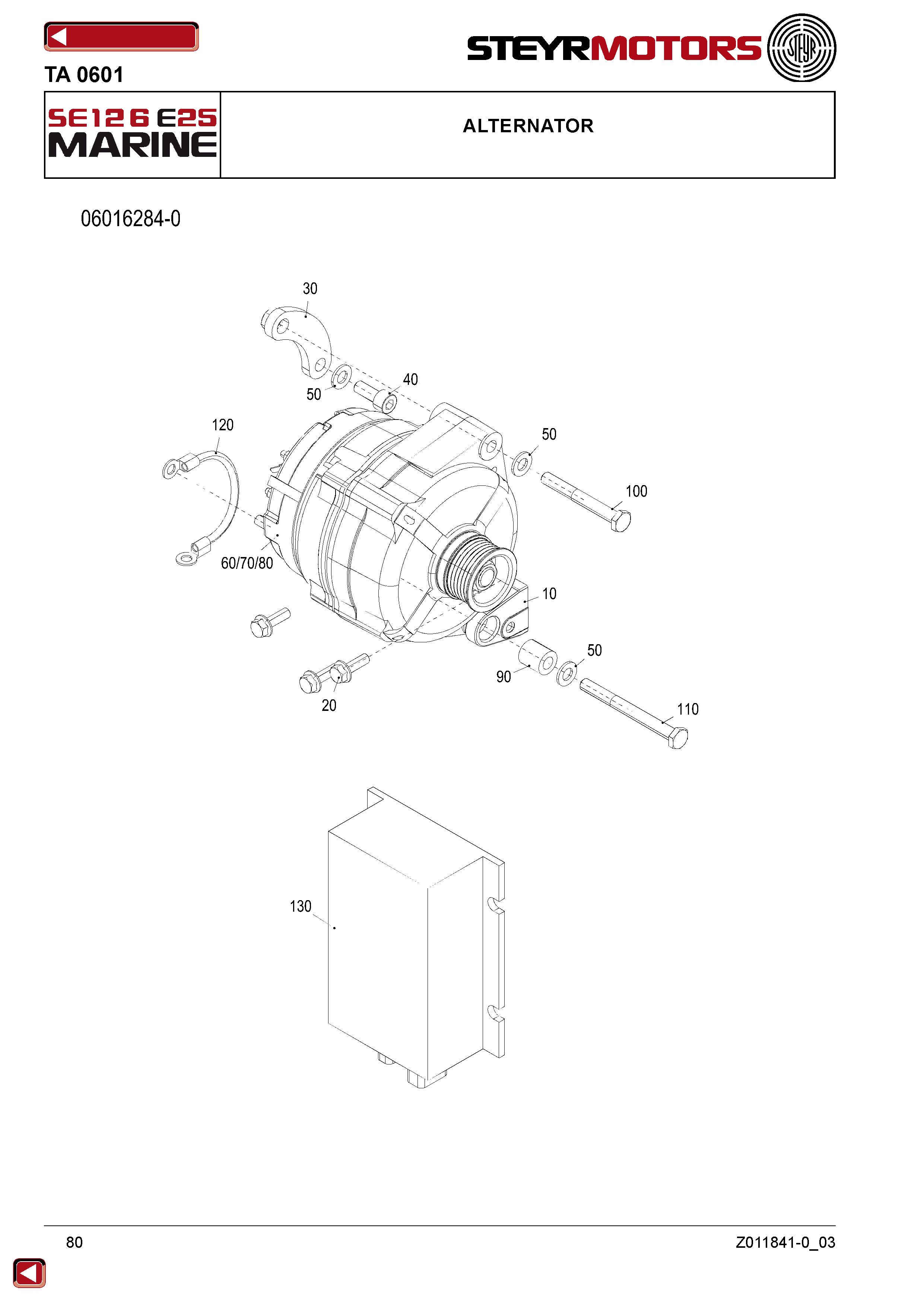 Alternator exploded view