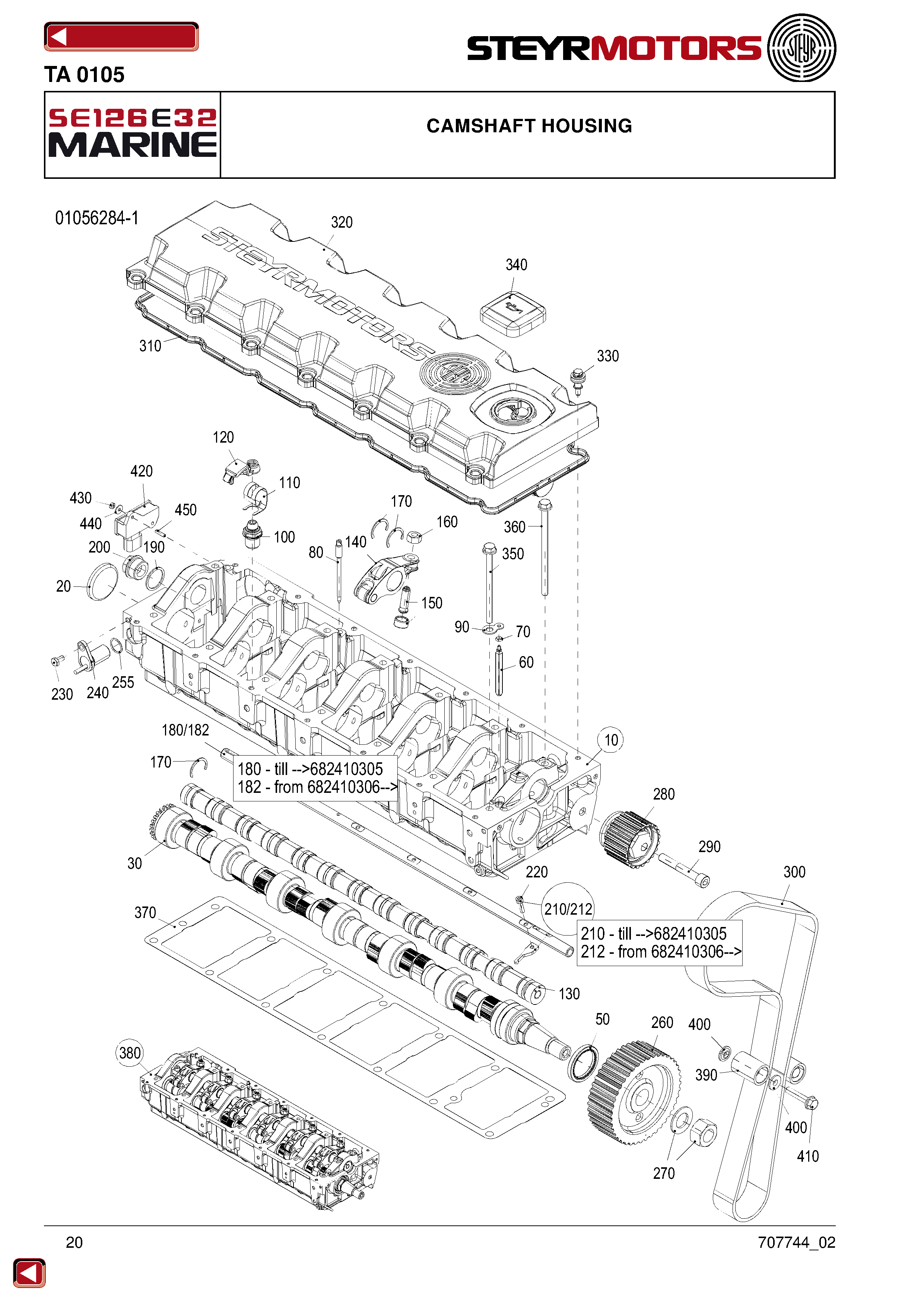Camshaft Housing exploded view