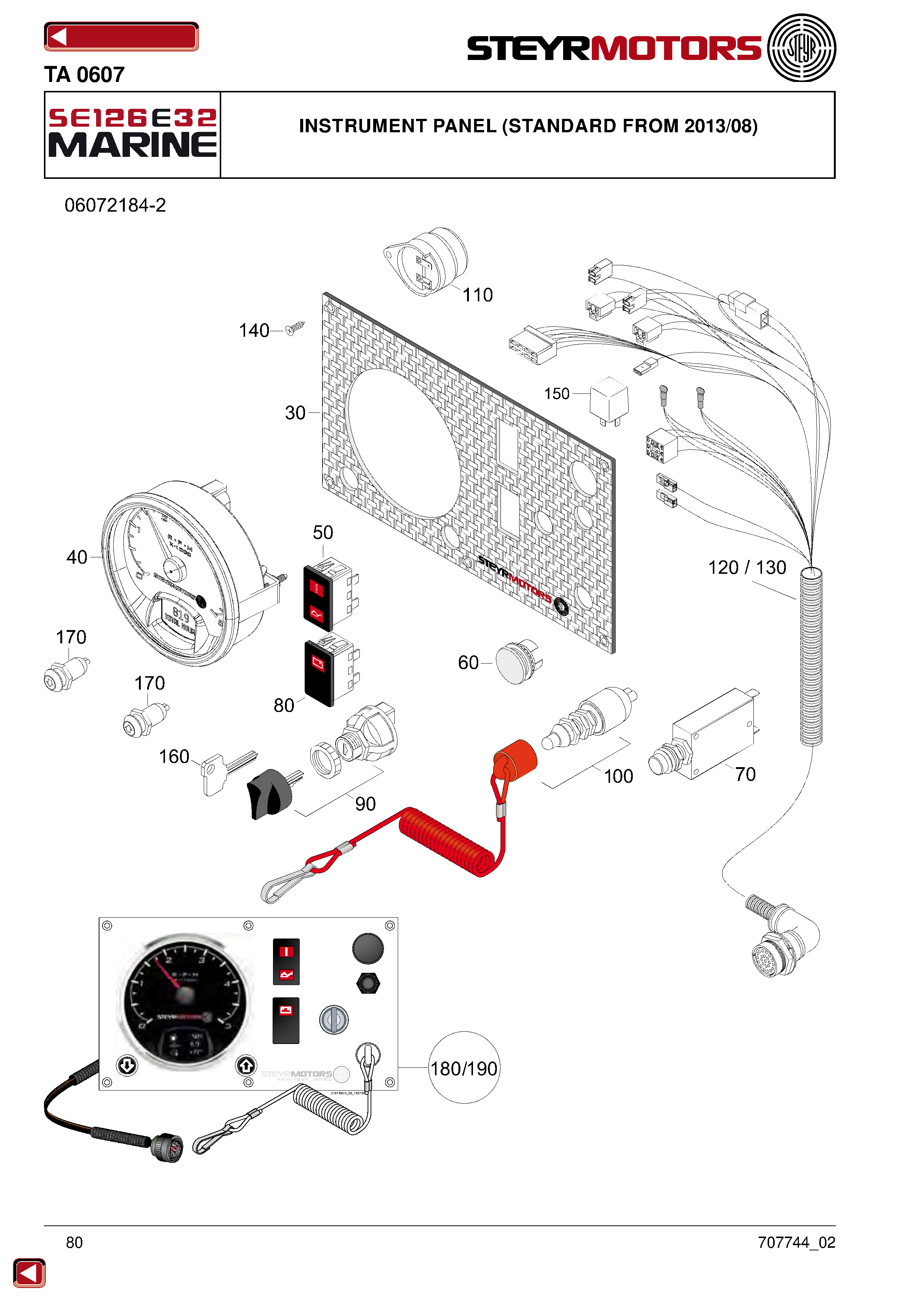 Instrument Panel (Standard From 2013/08) exploded view