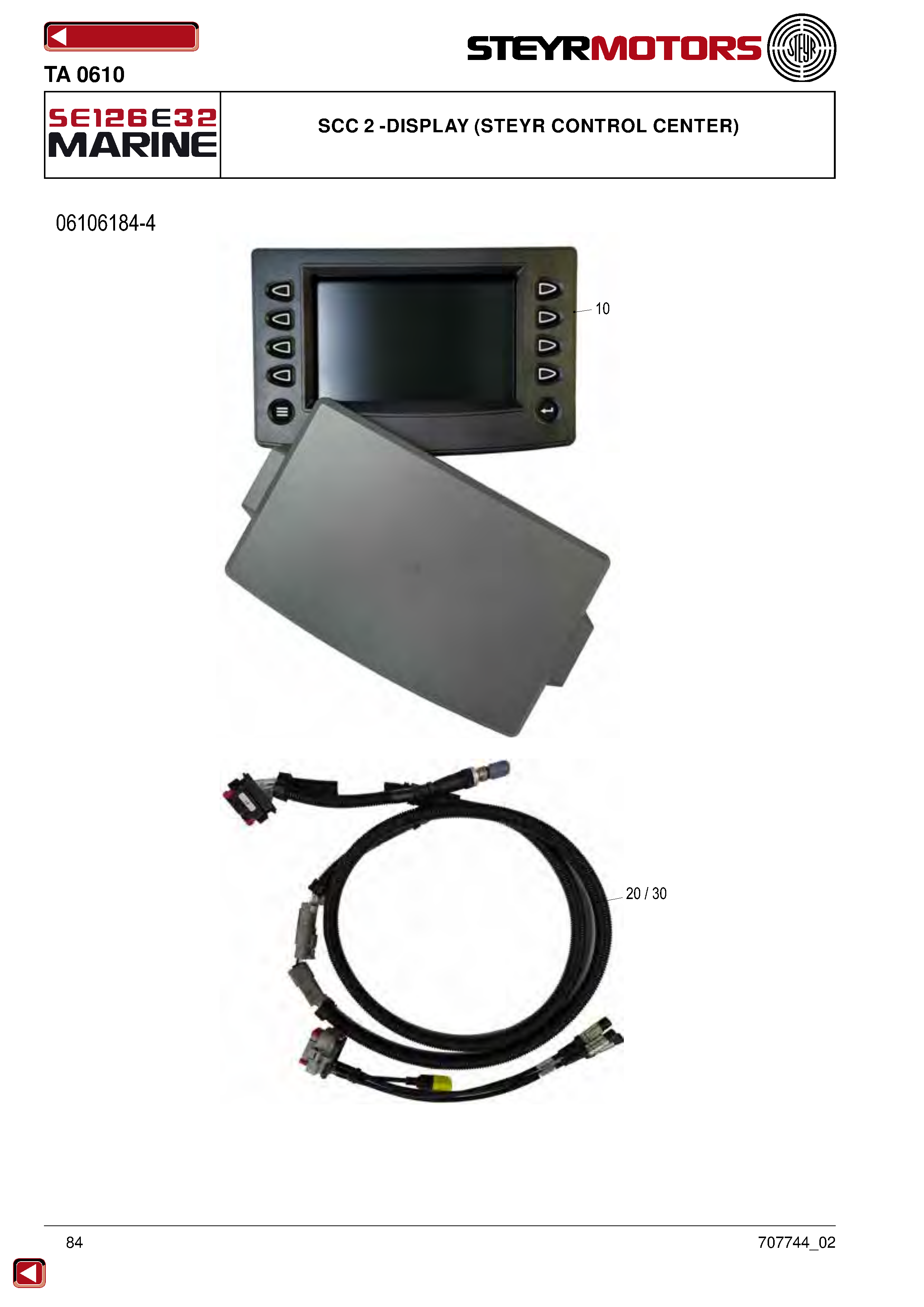 SCC 2 -Display (Steyr Control Center) exploded view