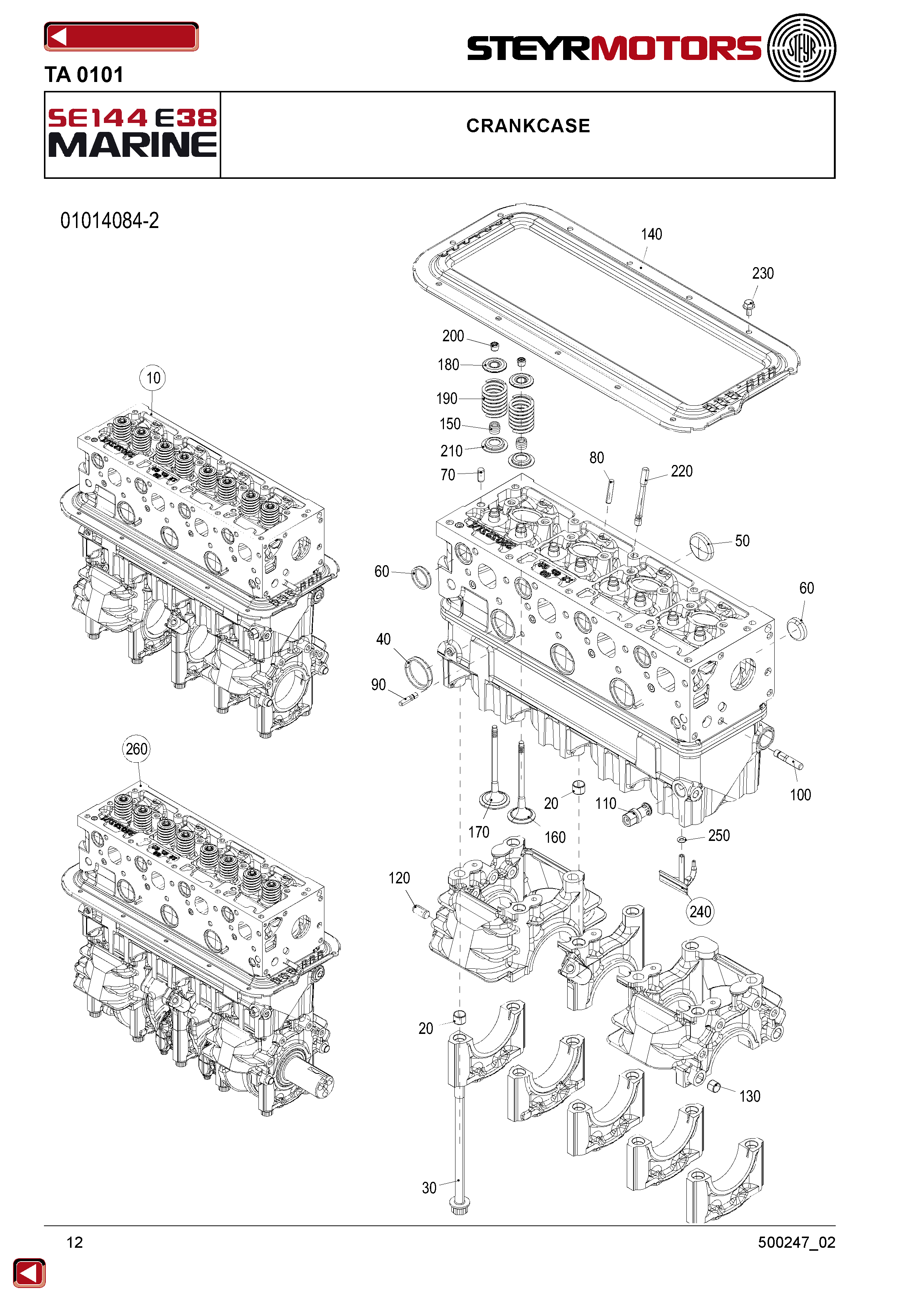 Crankcase exploded view