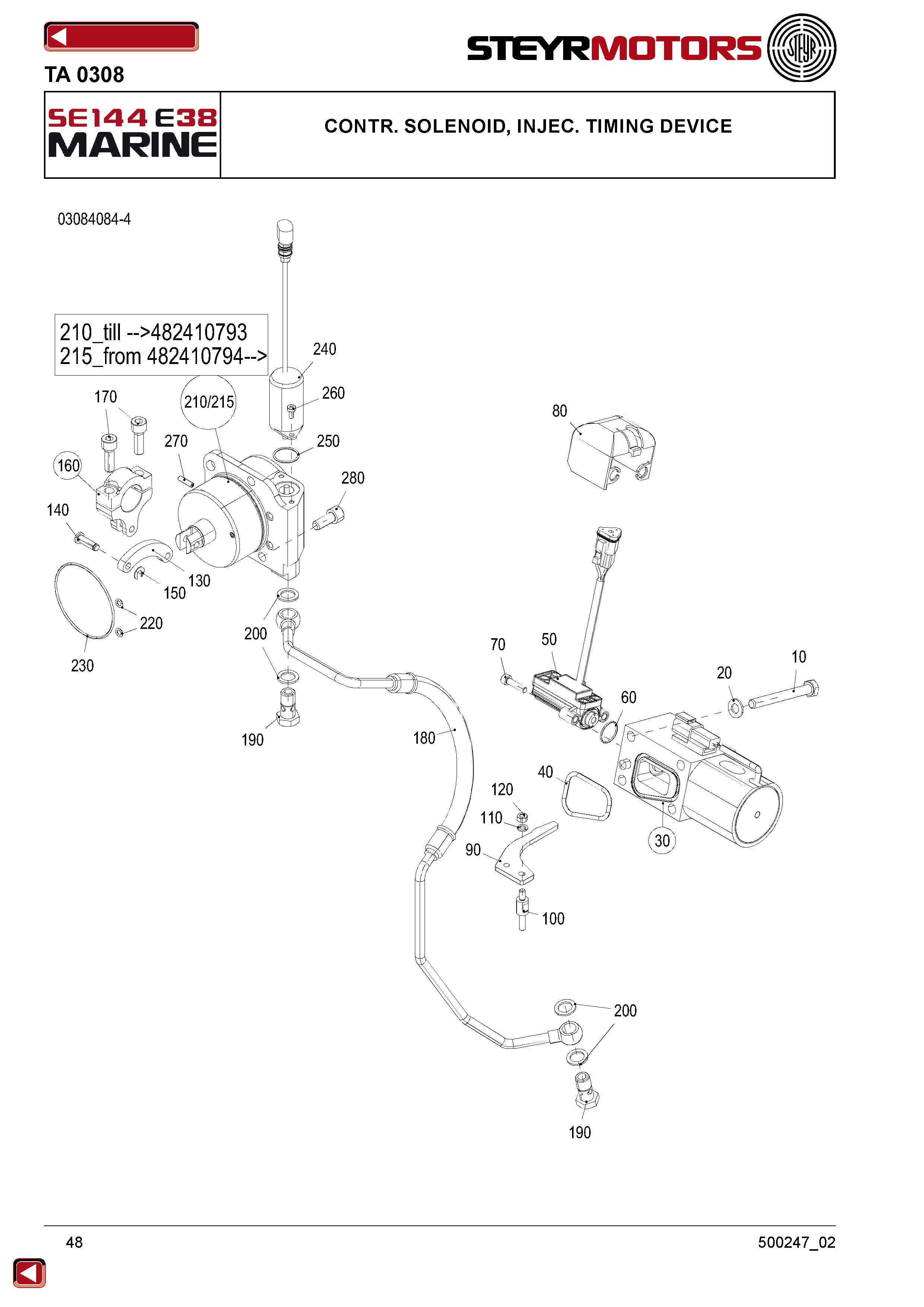 Contr. Solenoid, Injec. Timing Device exploded view