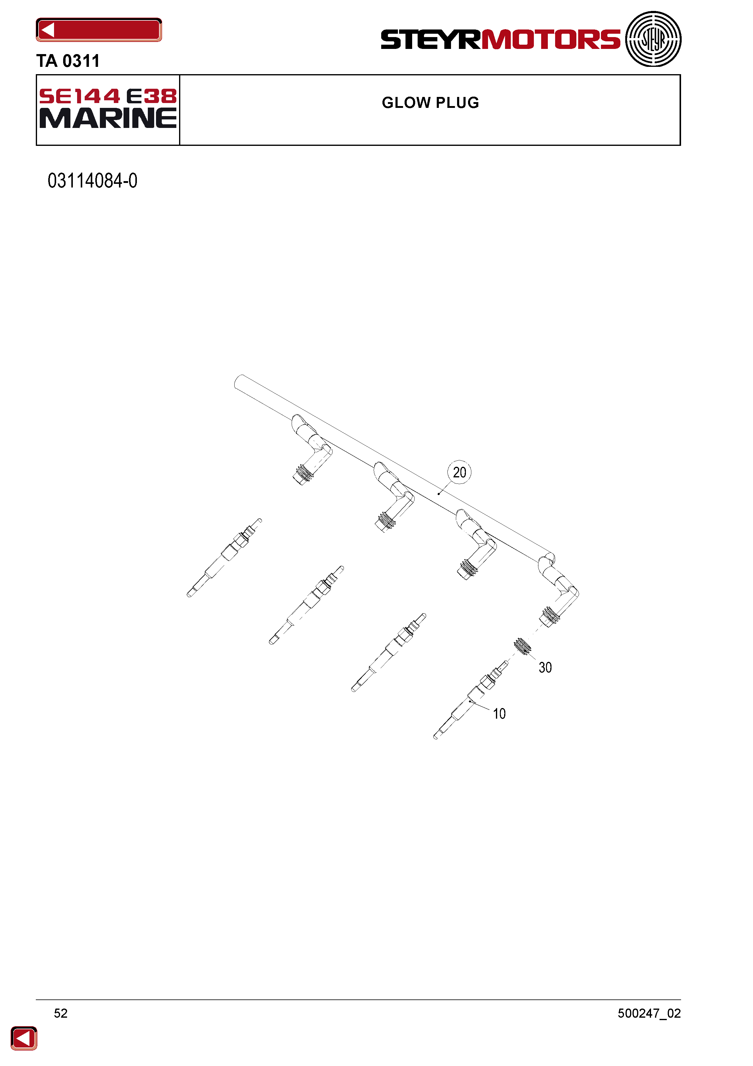 Glow Plug exploded view