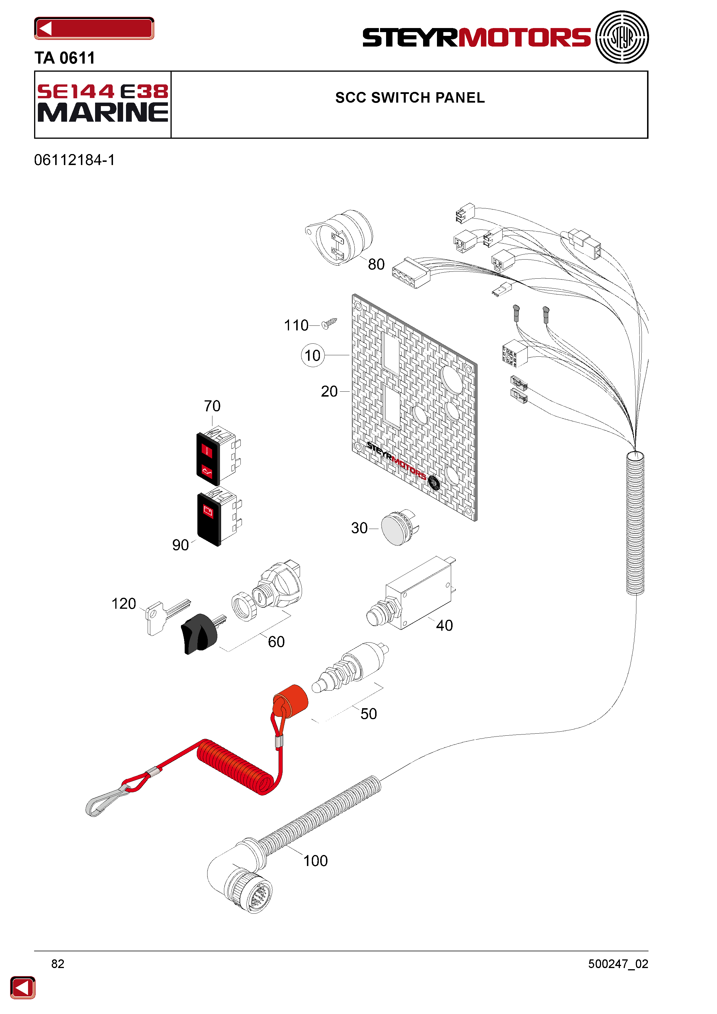 SCC Switch Panel exploded view