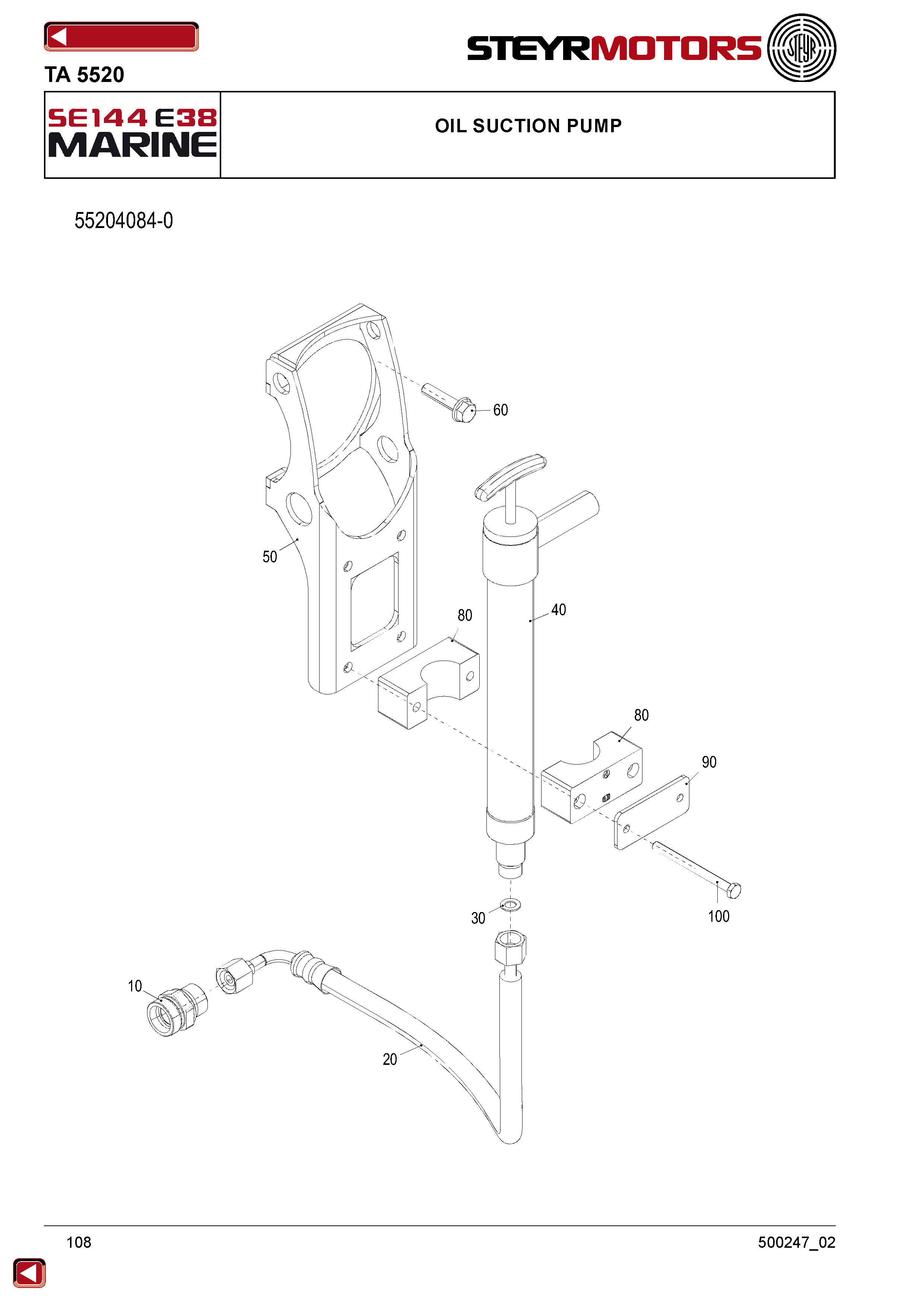 Oil Suction Pump exploded view