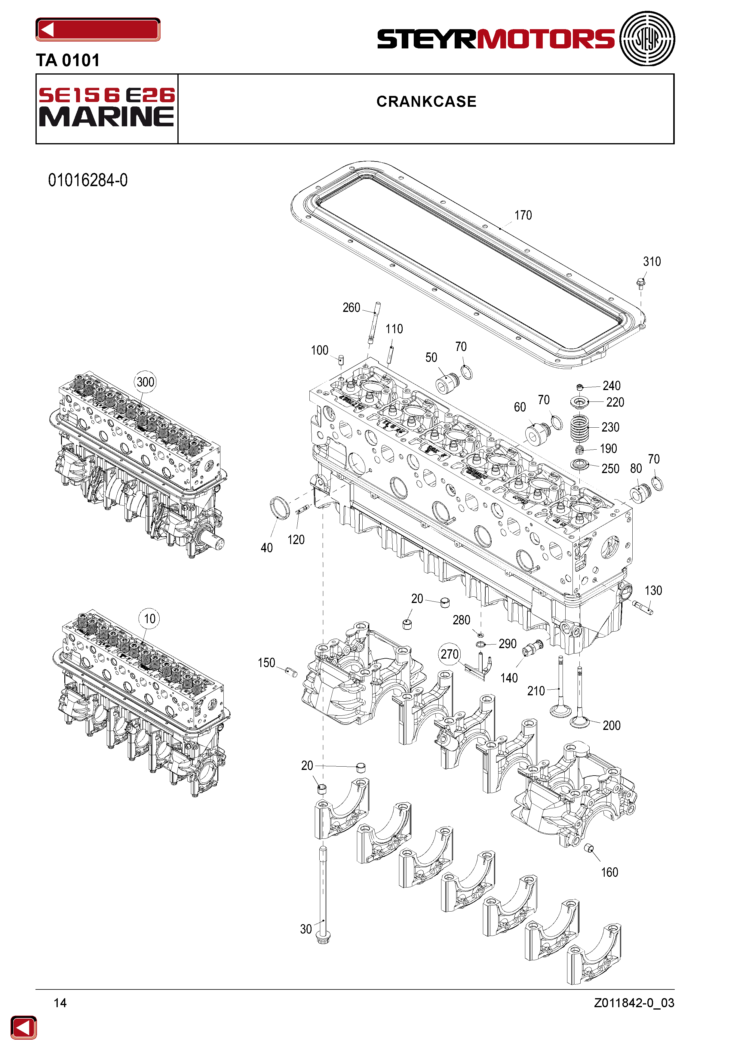 Crankcase exploded view