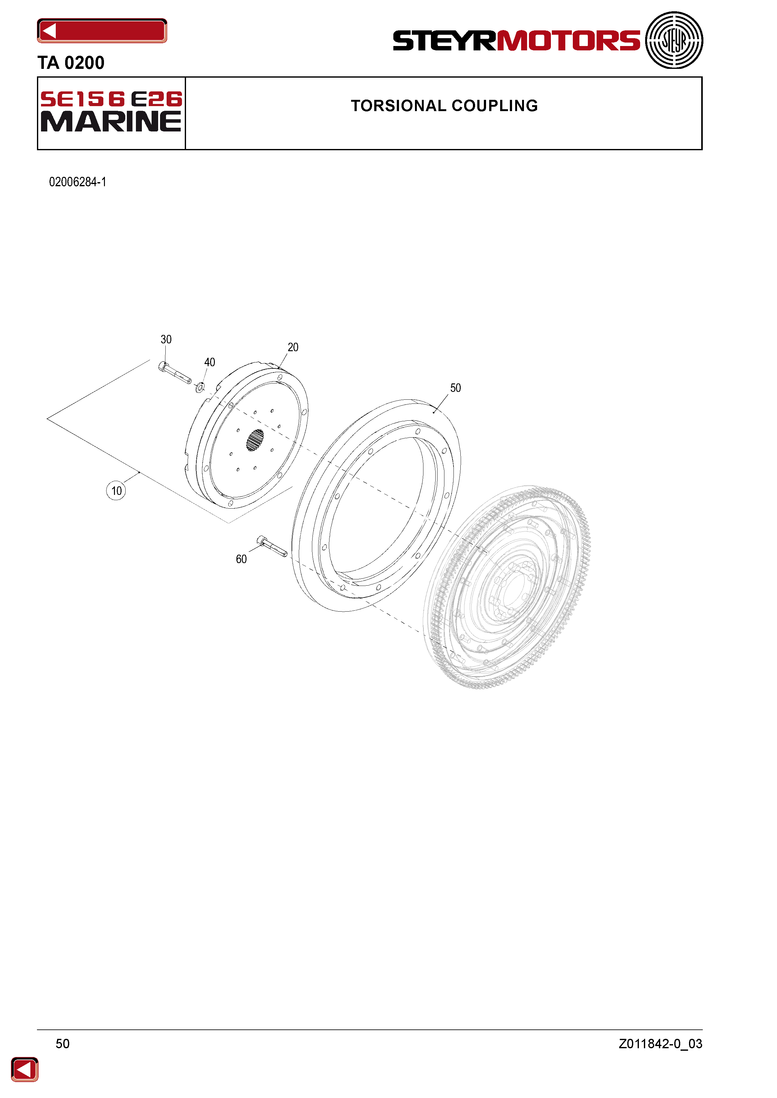 Torsional Coupling exploded view
