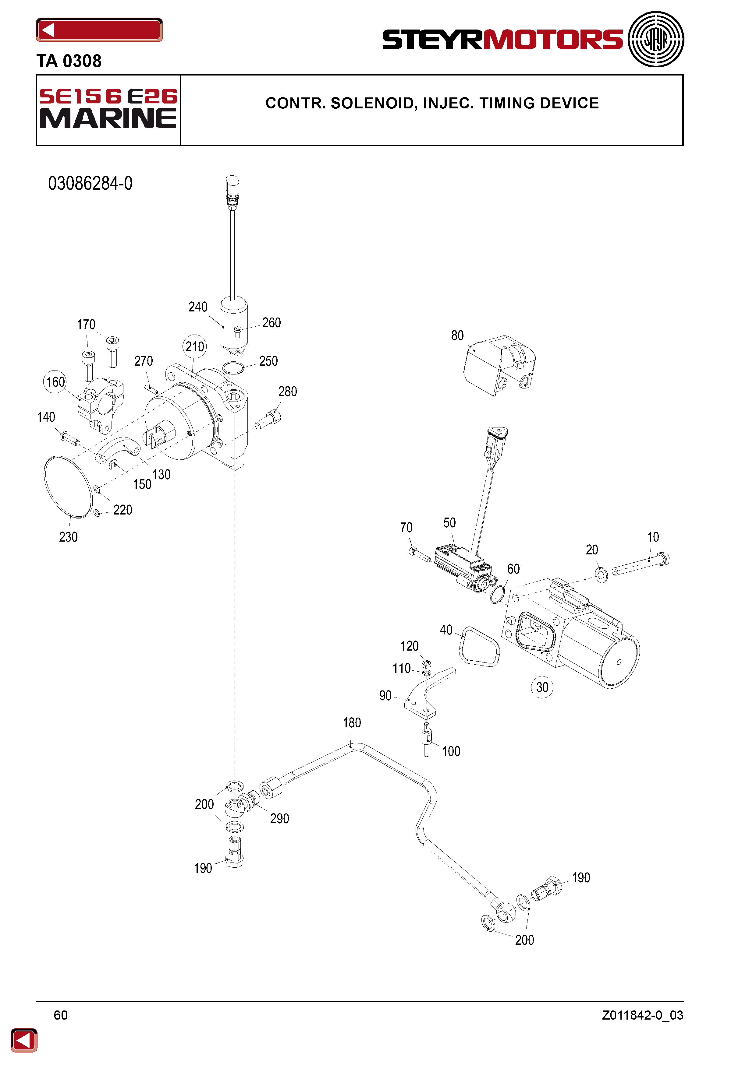 Contr. Solenoid, Injec. Timing Device exploded view