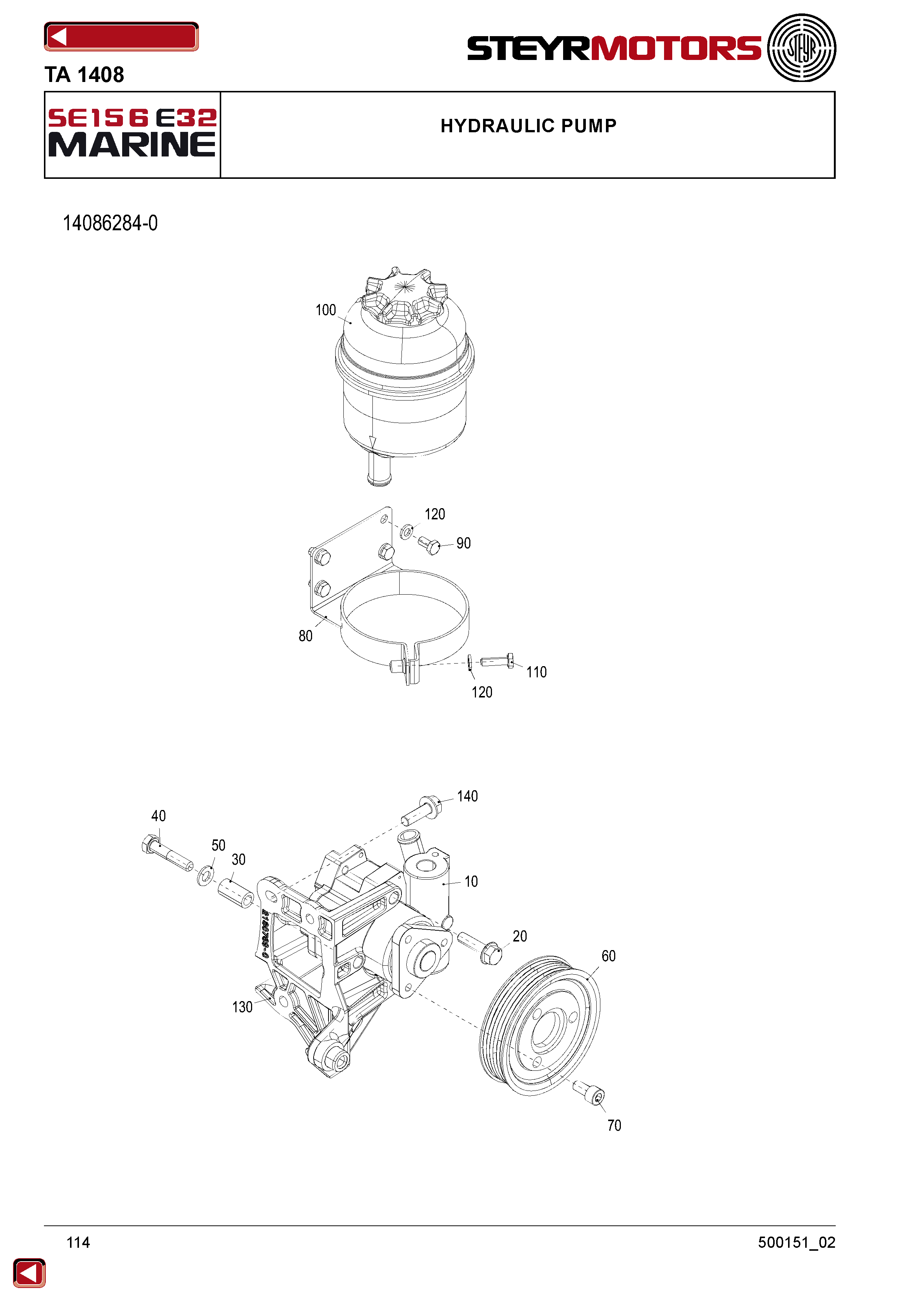 Hydraulic Pump exploded view