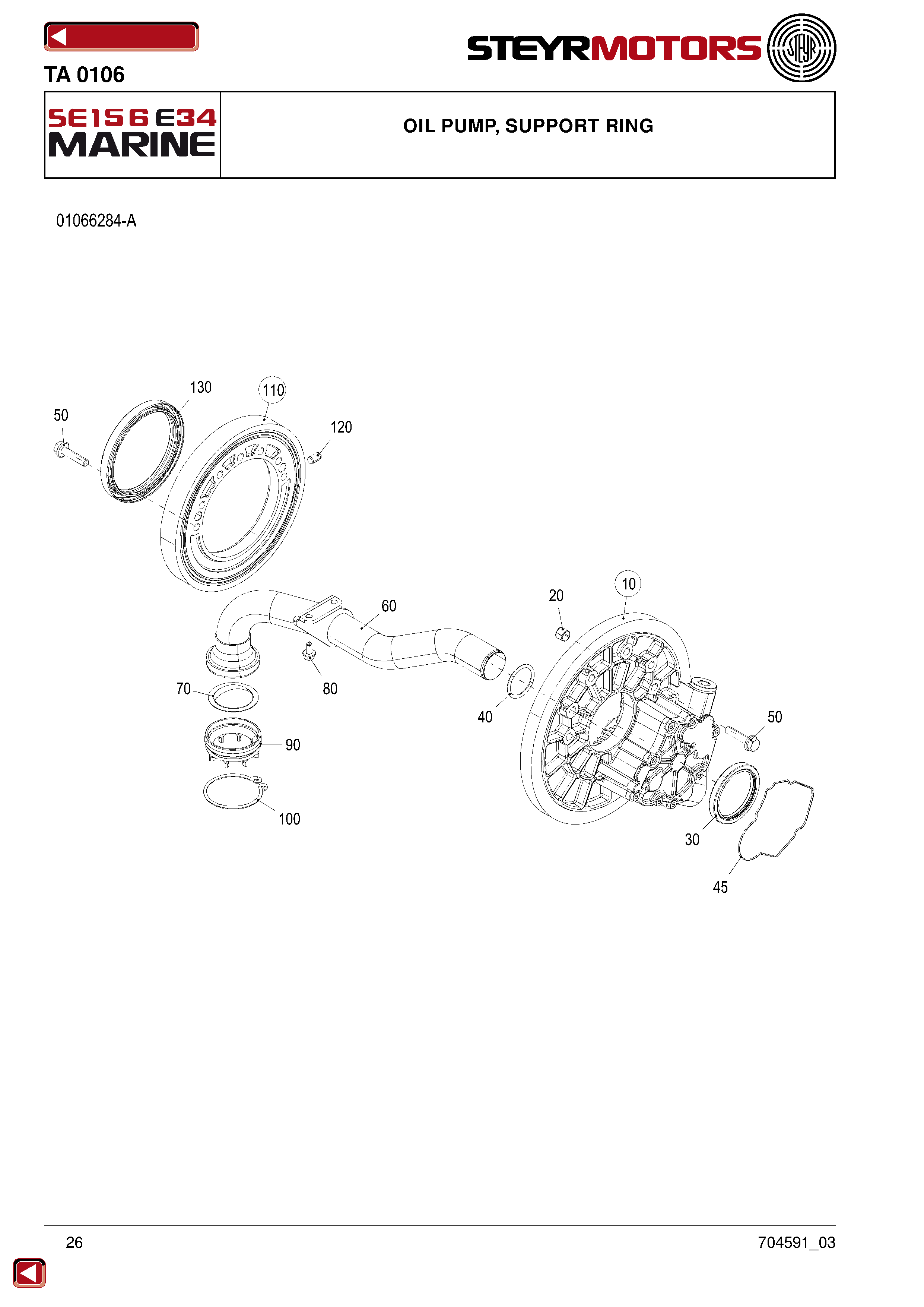 Oil Pump, Support Ring exploded view