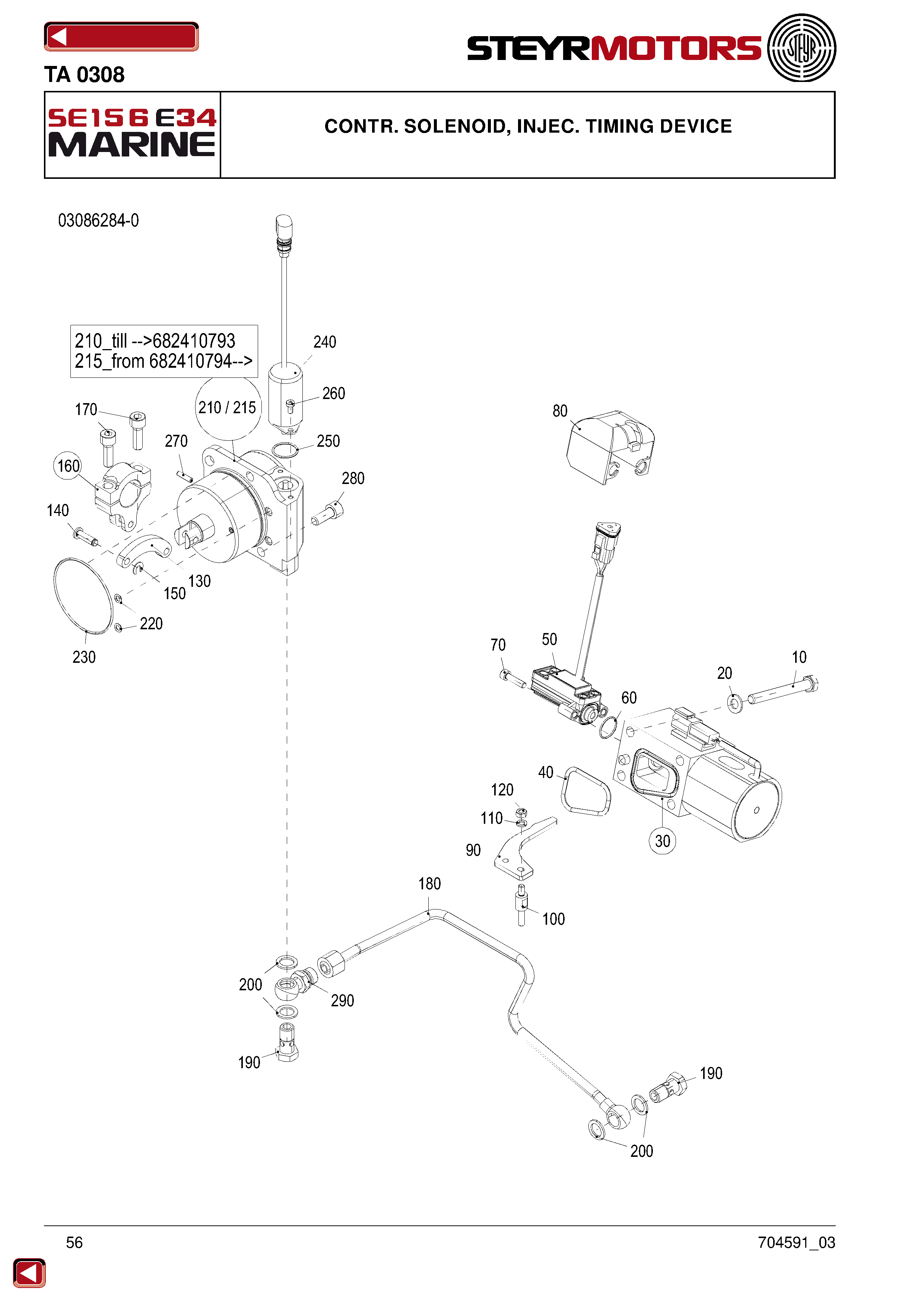 Contr. Solenoid, Injec. Timing Device exploded view