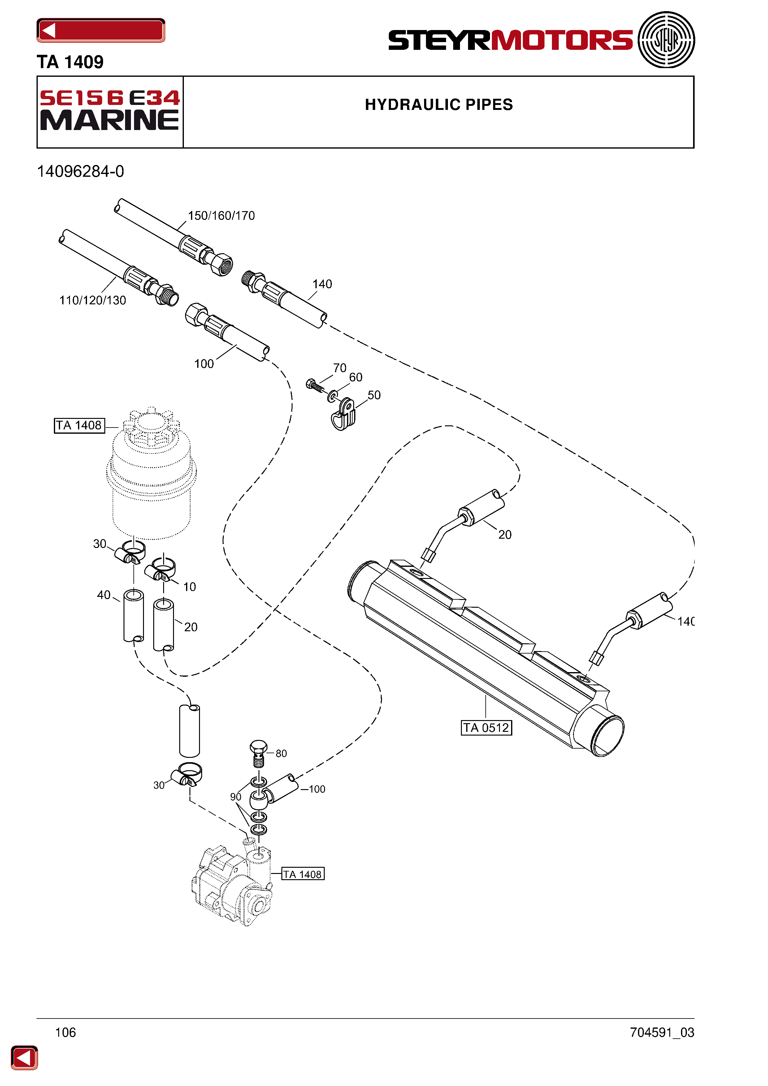Hydraulic Pipes exploded view