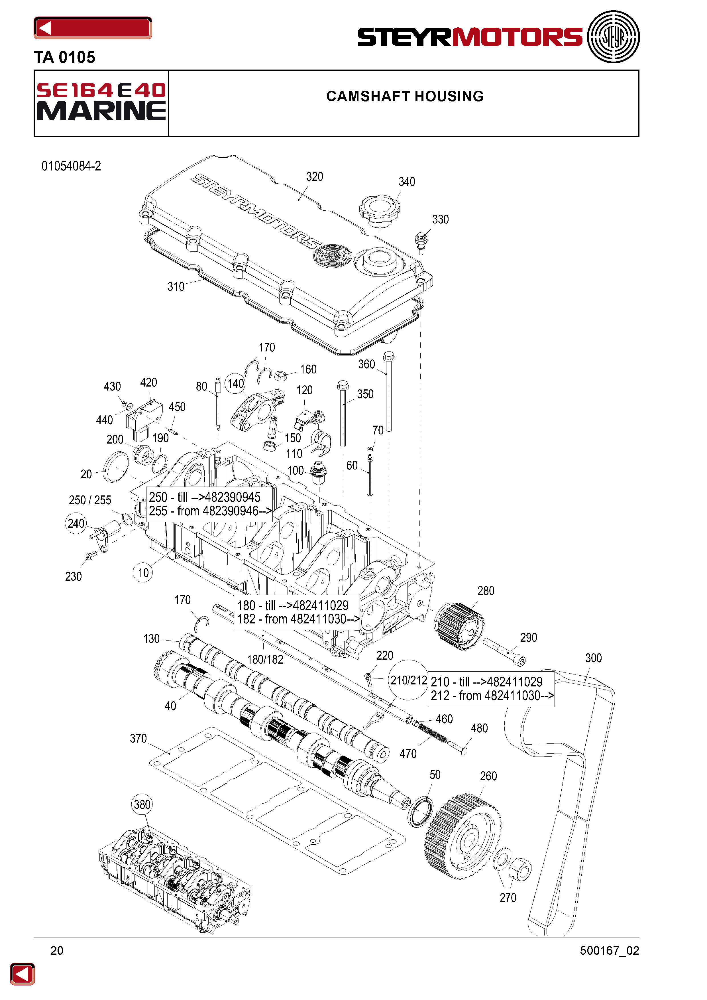 Camshaft Housing exploded view