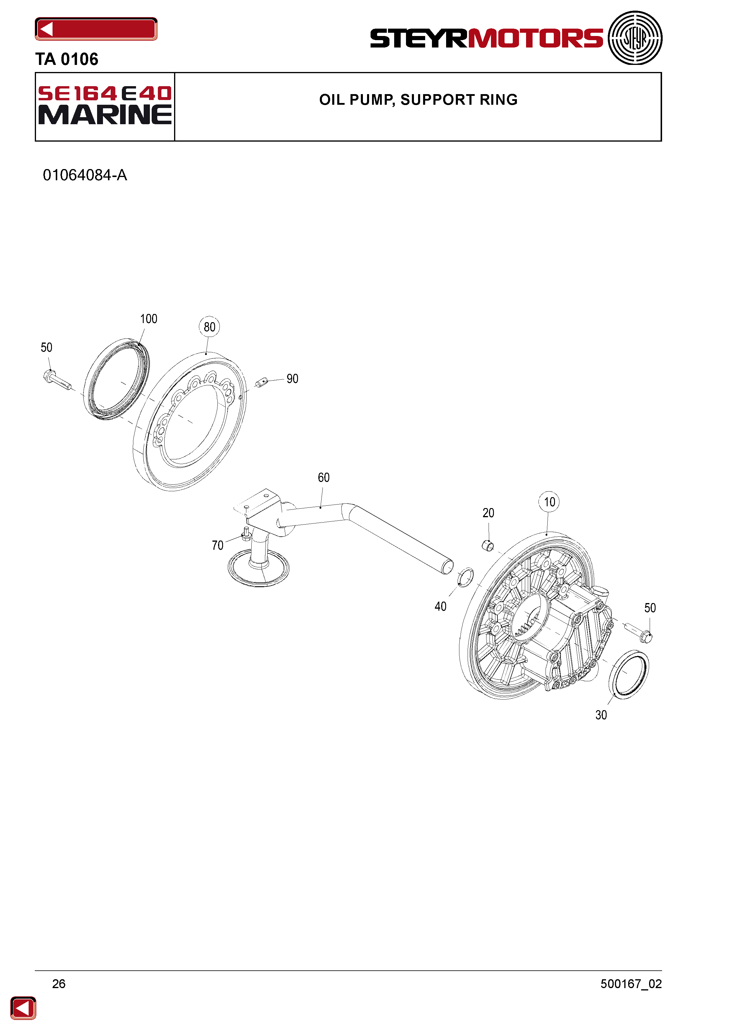 Oil Pump, Support Ring exploded view
