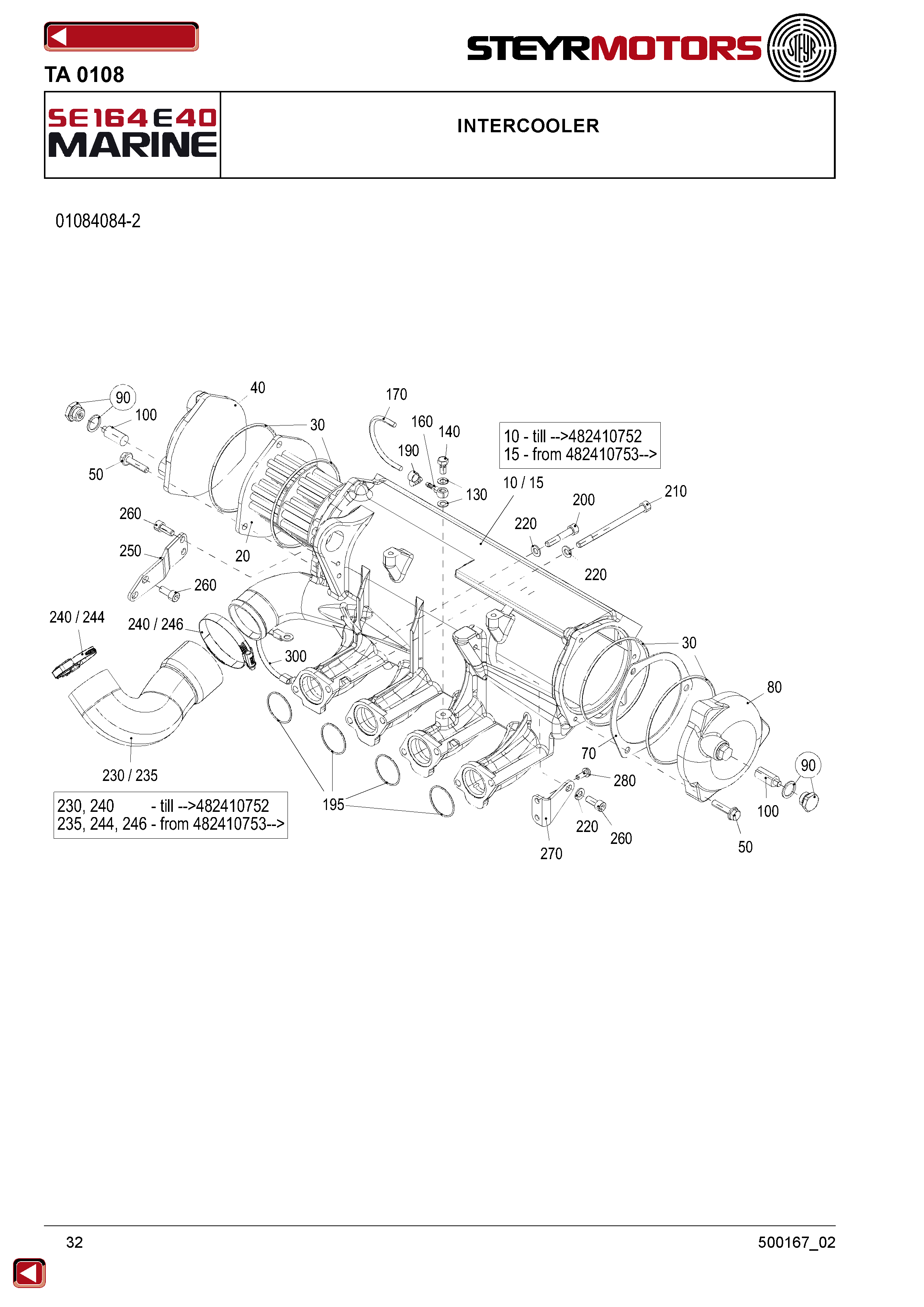 Intercooler exploded view