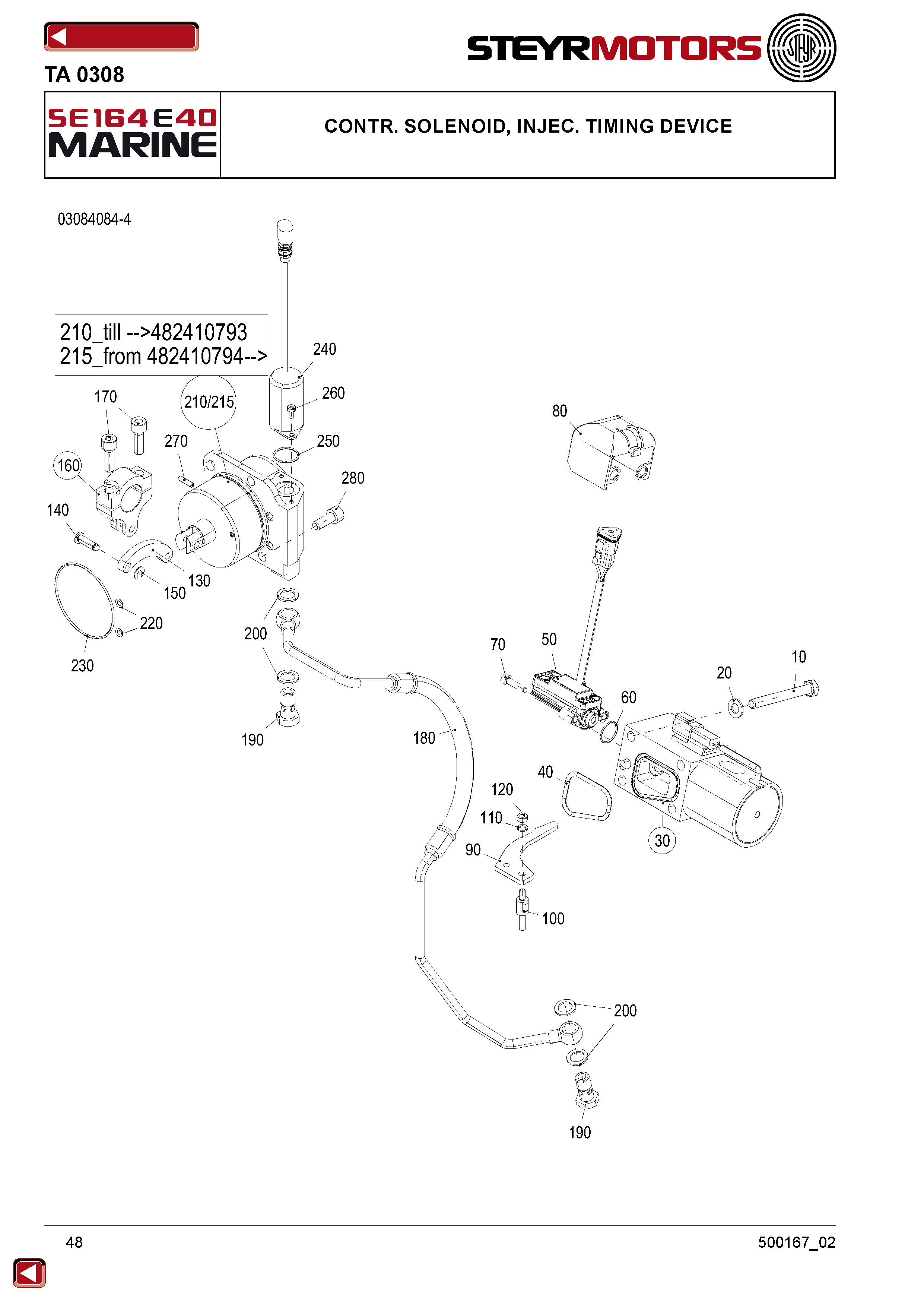 Contr. Solenoid, Injec. Timing Device exploded view