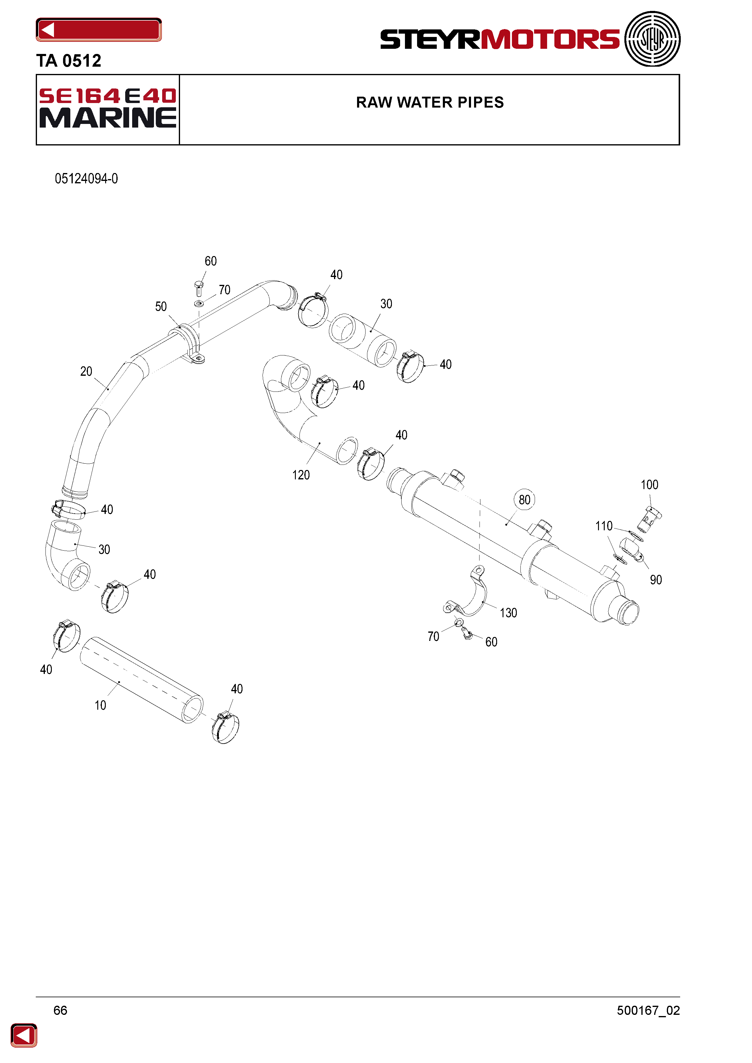 Raw Water Pipes exploded view