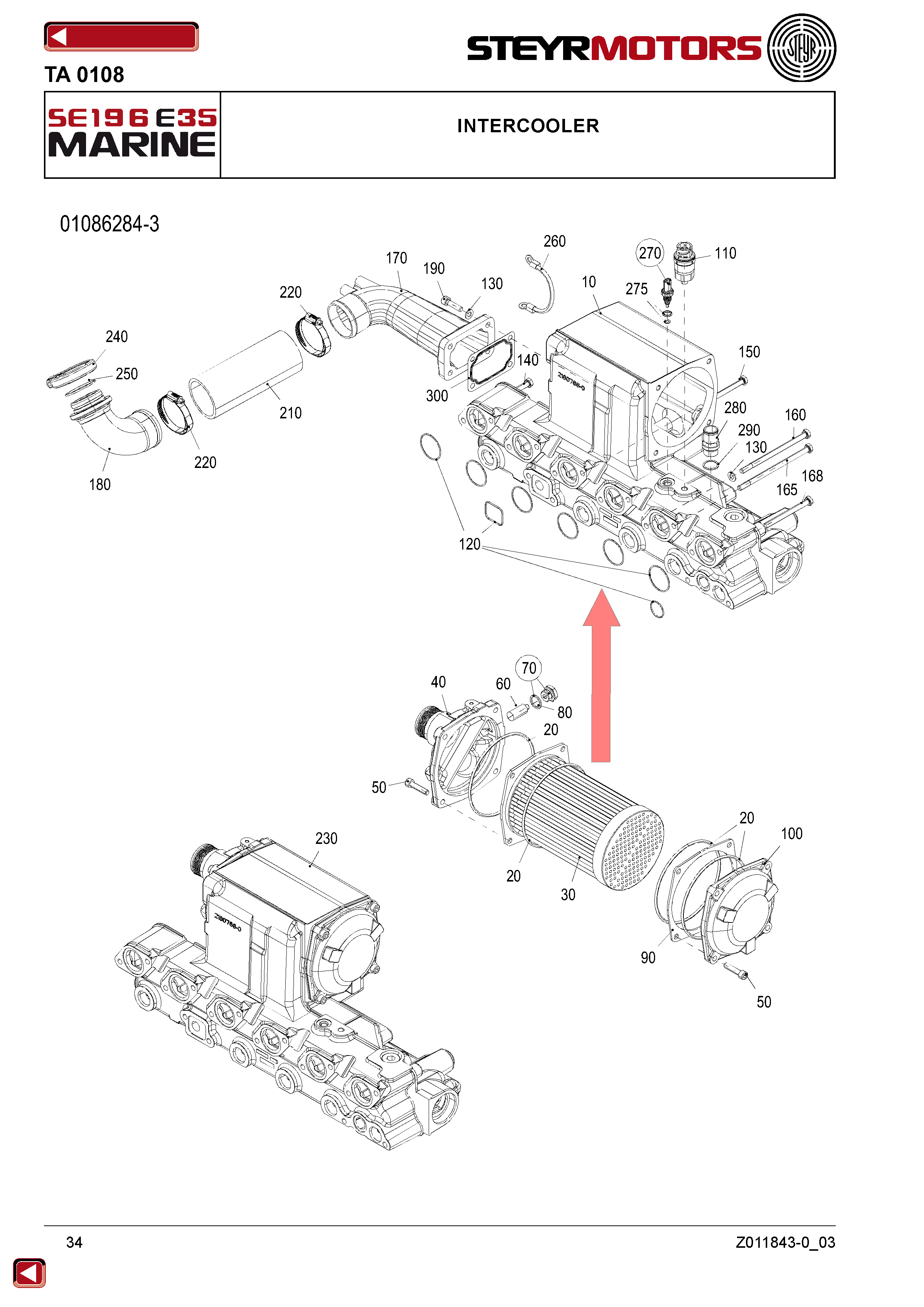 Intercooler exploded view