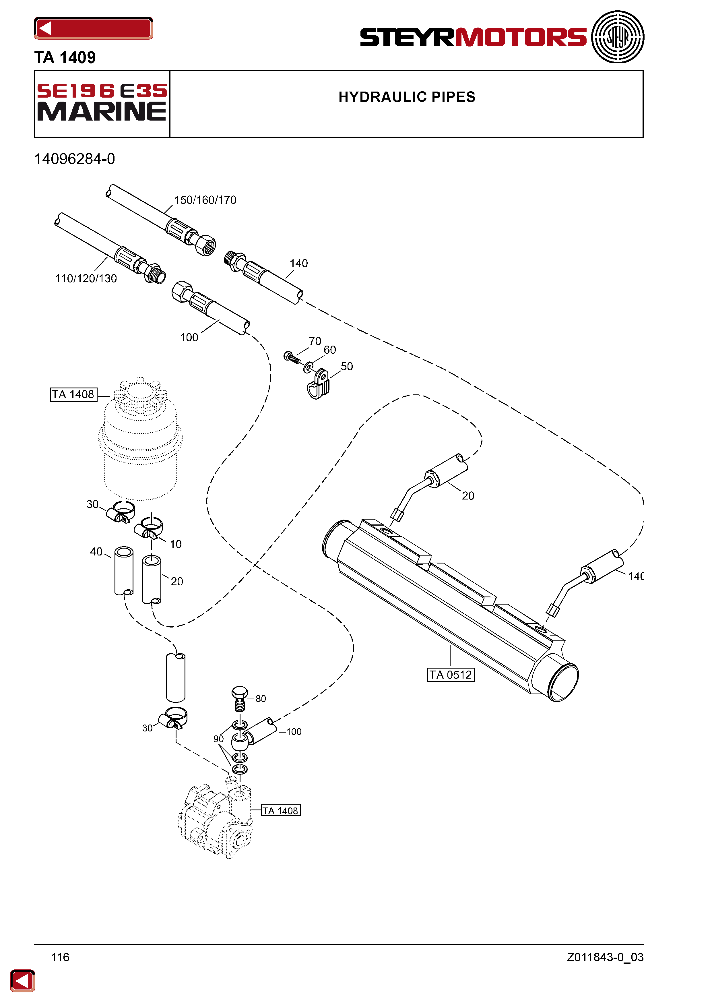 Hydraulic Pipes exploded view