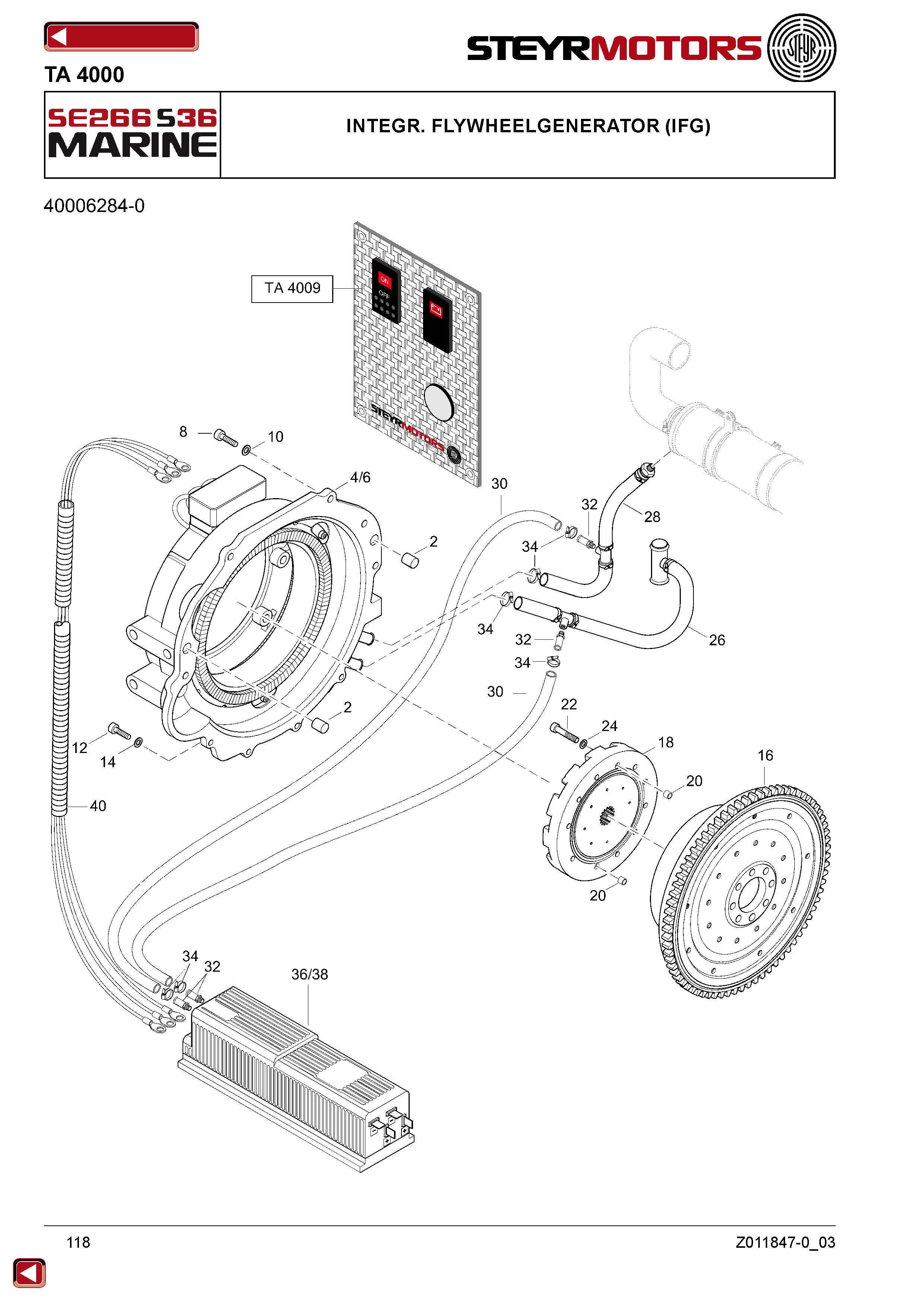 Integr. Flywheelgenerator (IFG) exploded view
