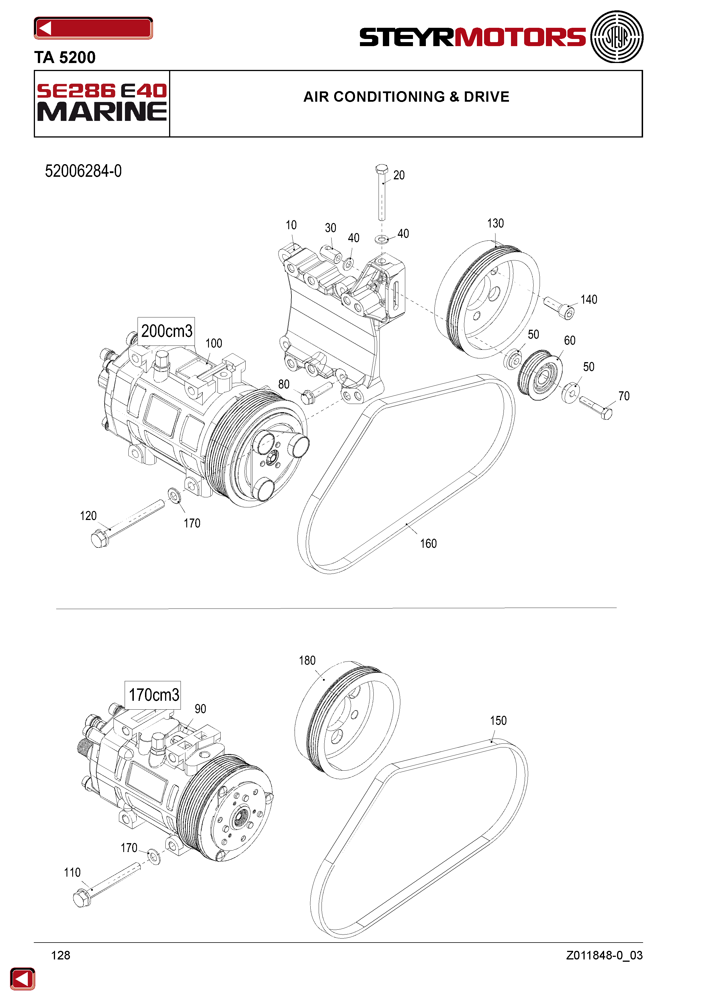 Air Conditioning & Drive exploded view
