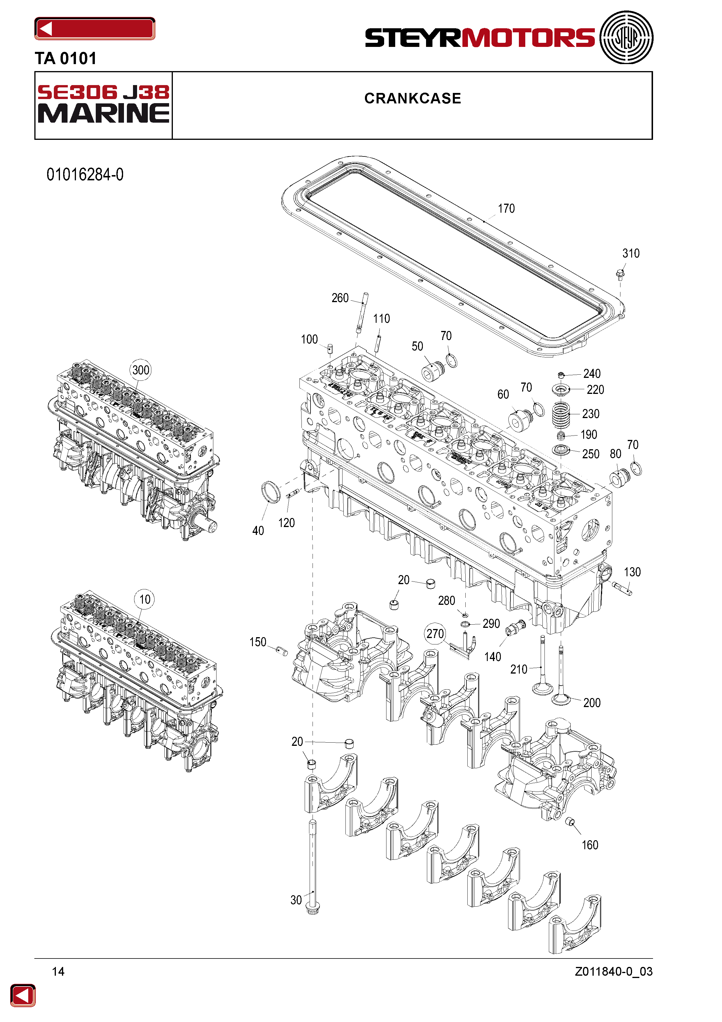 Crankcase exploded view