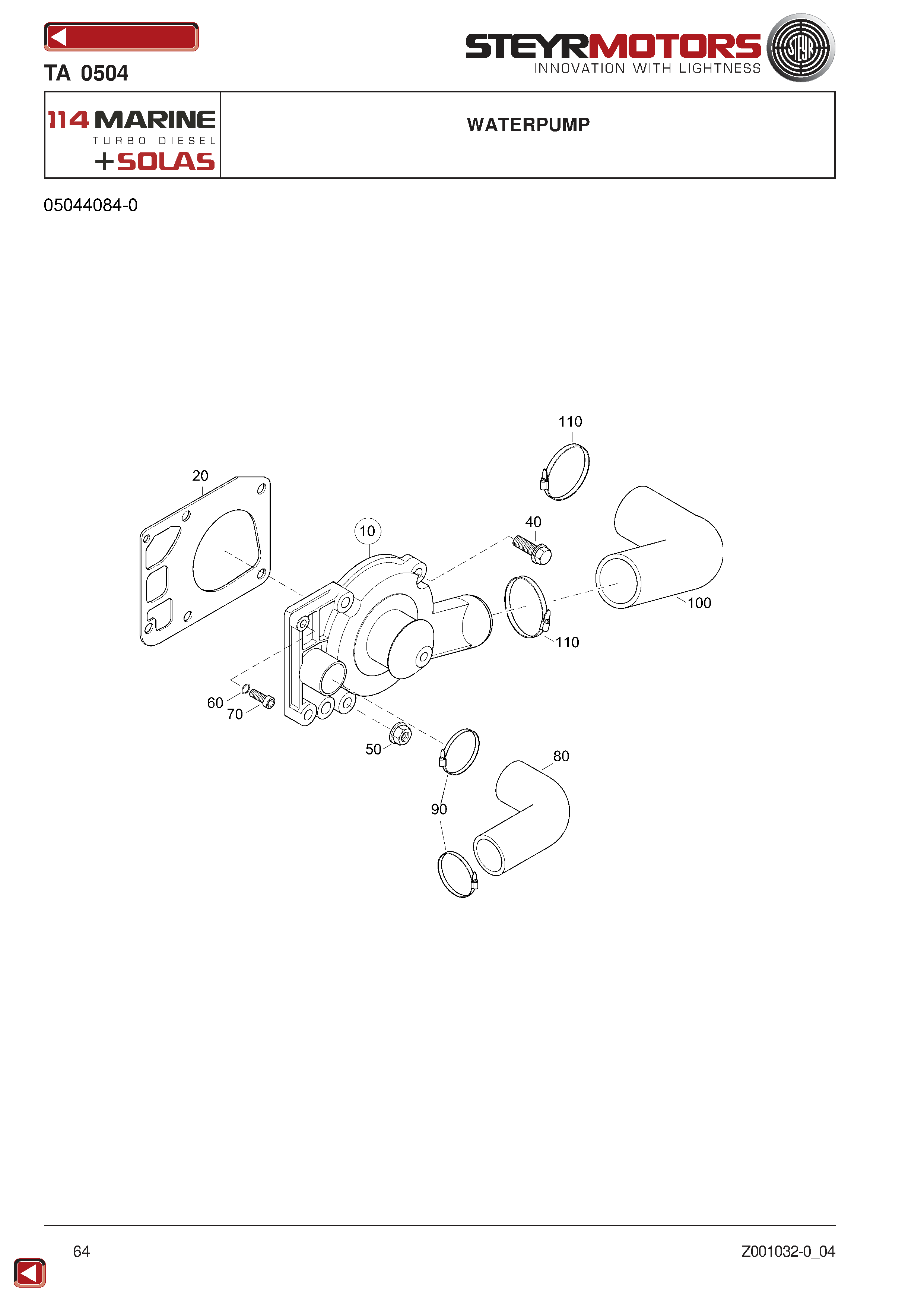 Waterpump exploded view