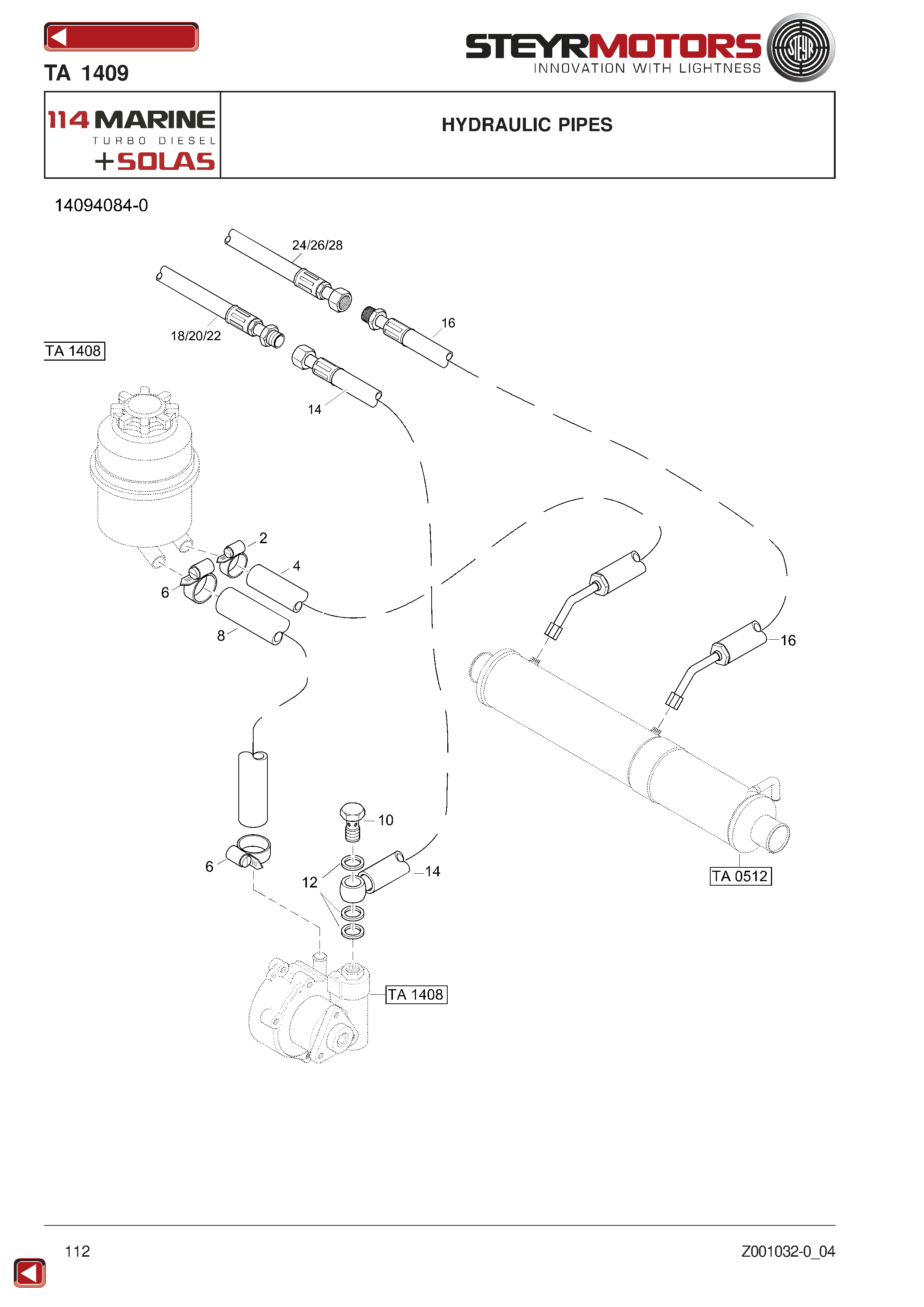 Hydraulic Pipes exploded view