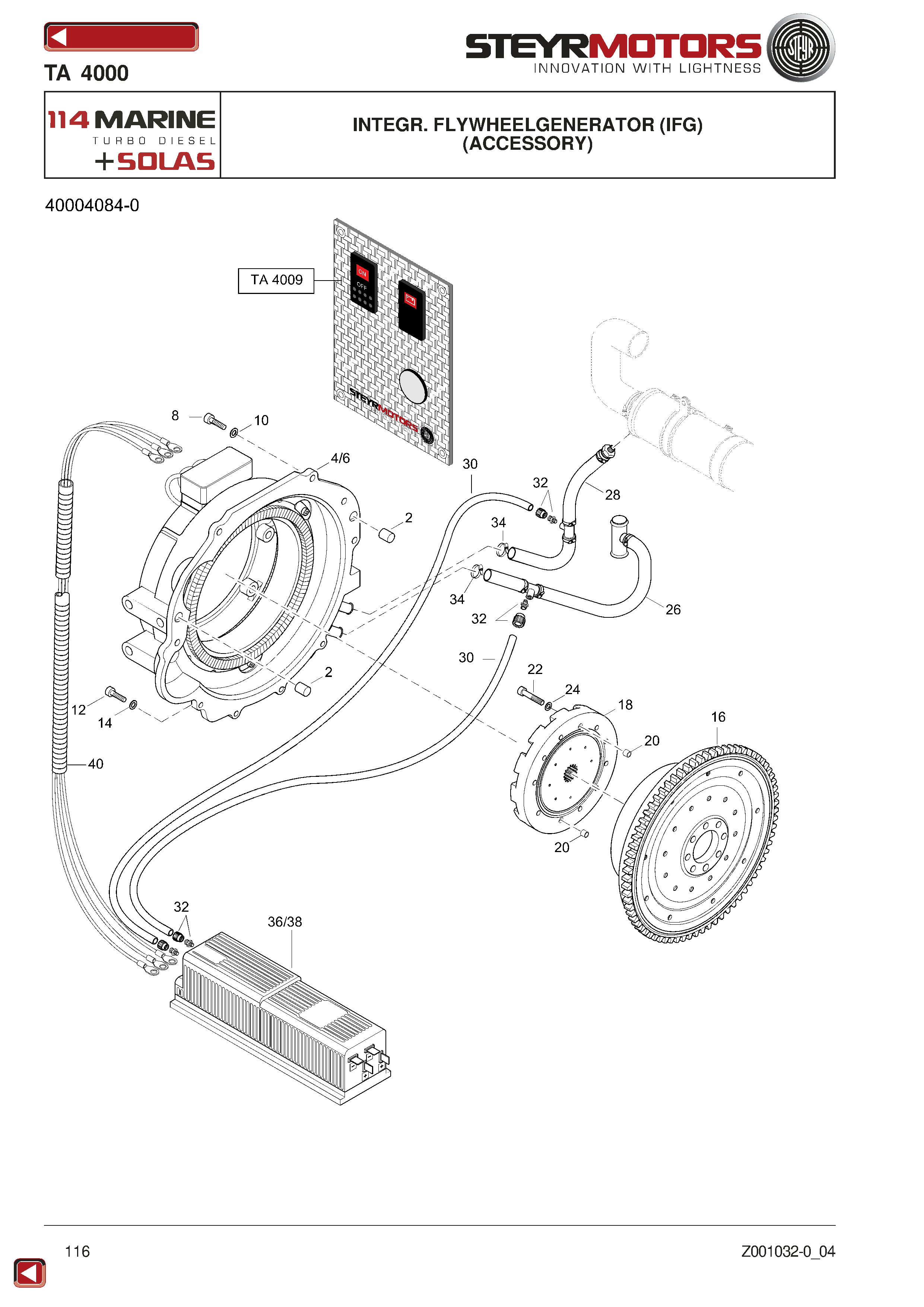 Integr. Flywheelgenerator (IFG) exploded view