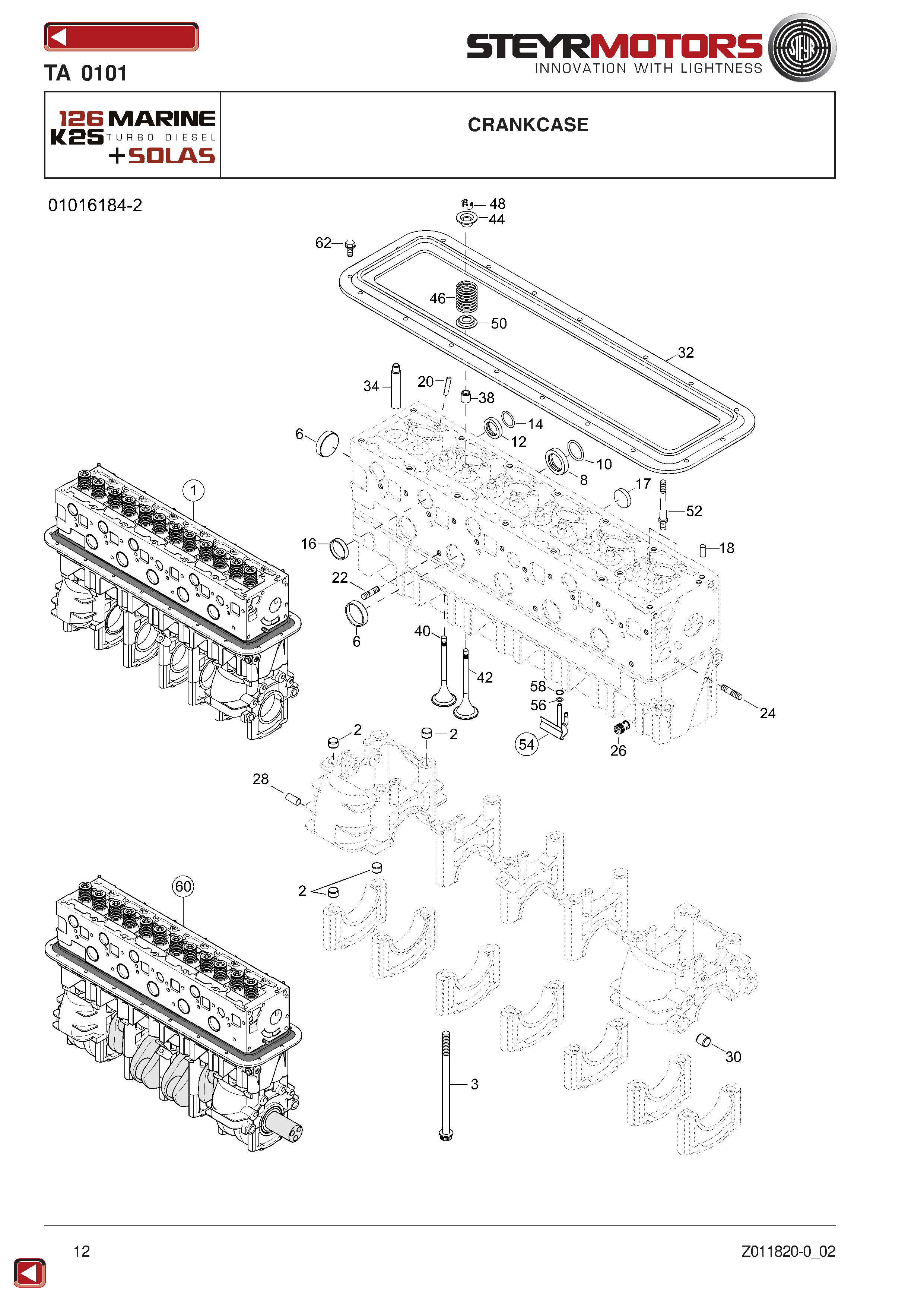 Crankcase exploded view