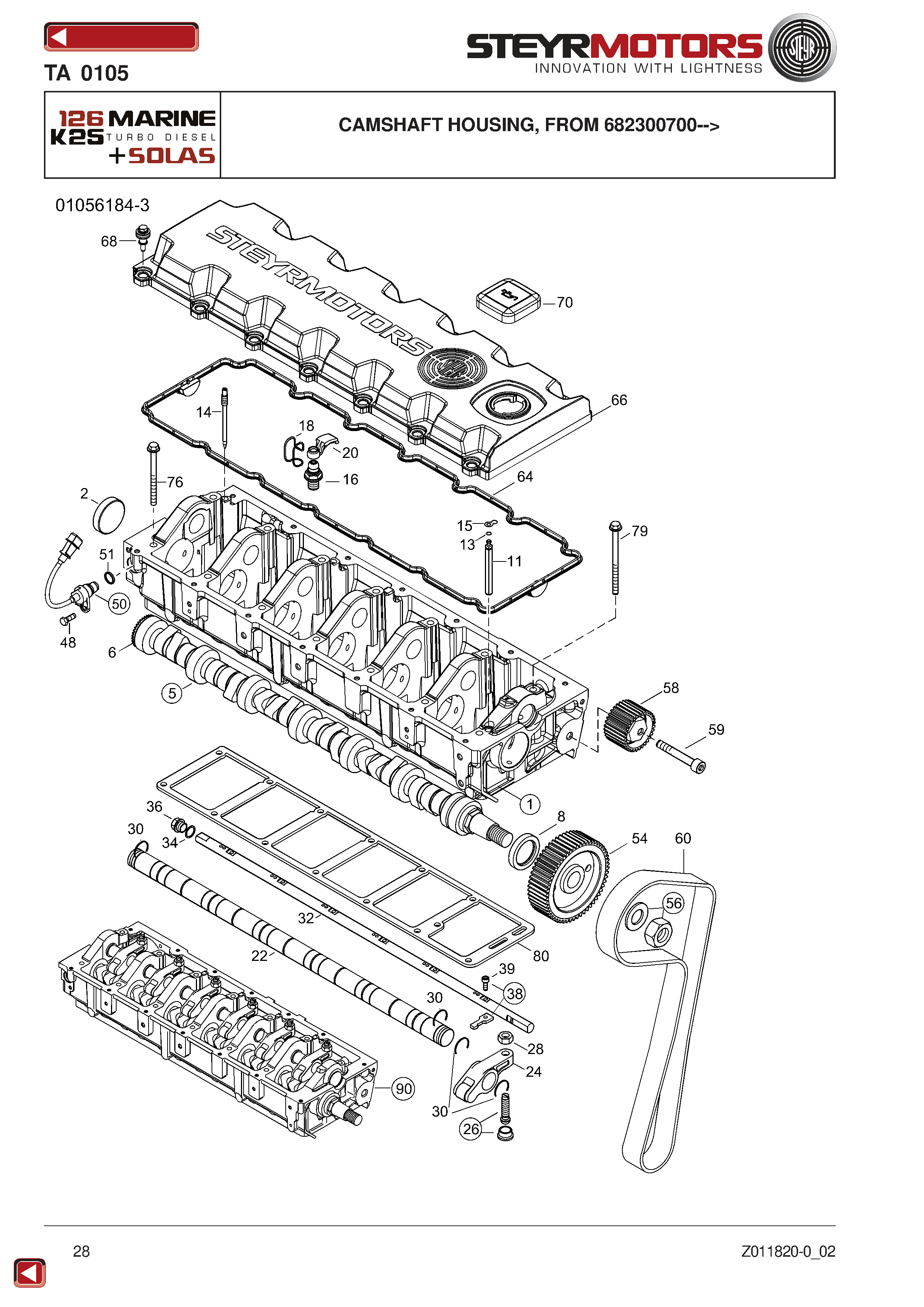Camshaft Housing, From 682300700--> exploded view