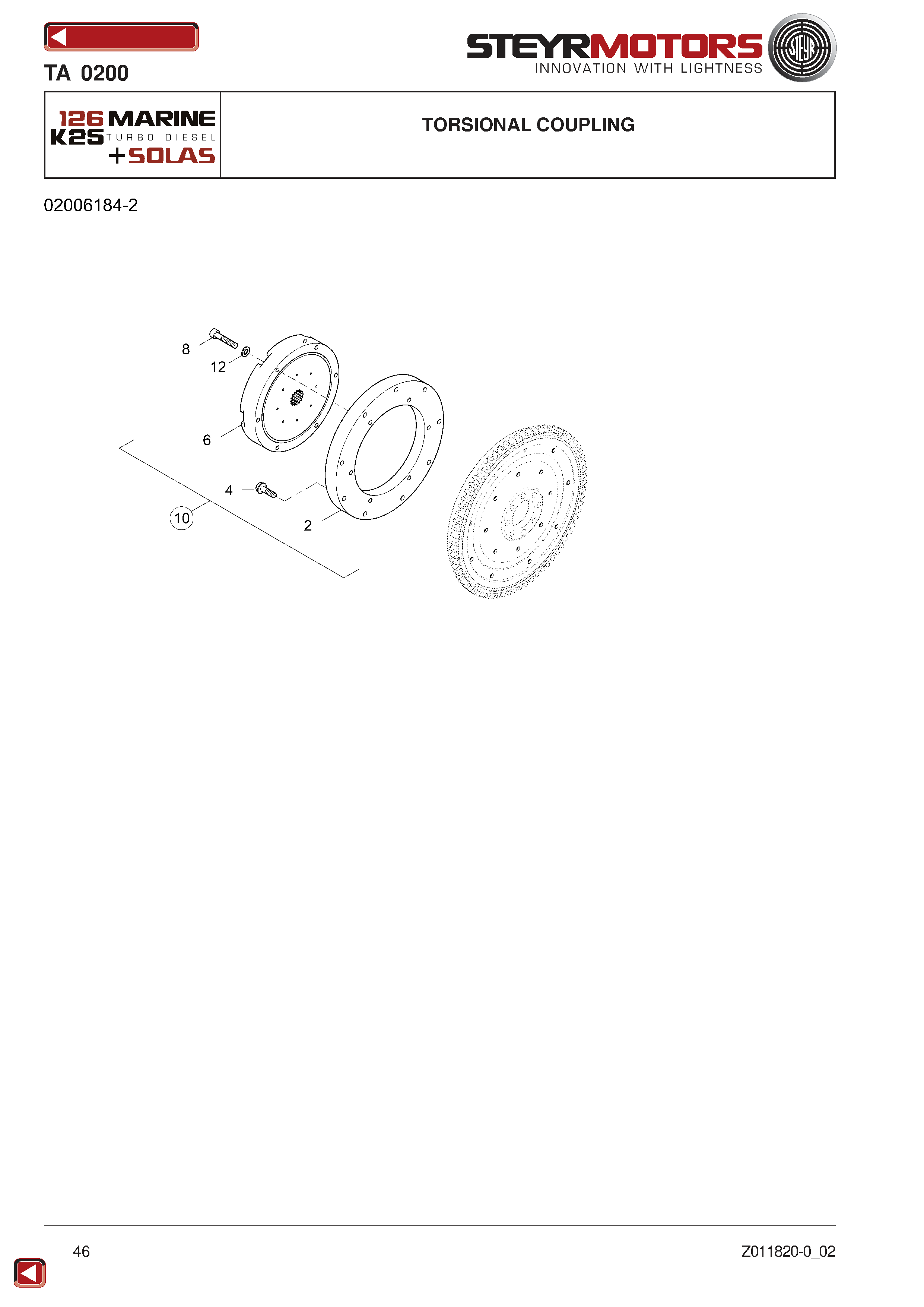 Torsional Coupling exploded view