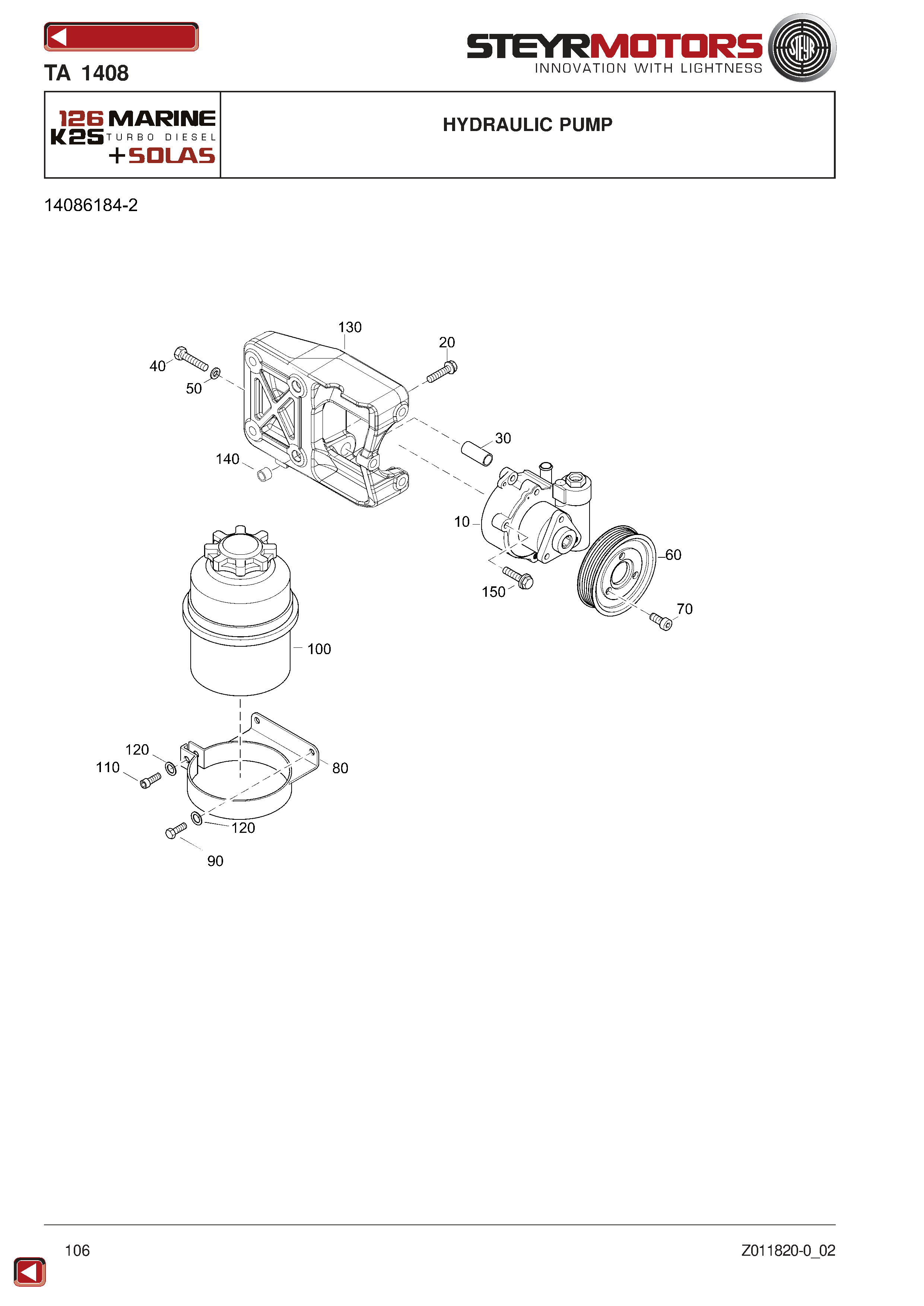Hydraulic Pump exploded view