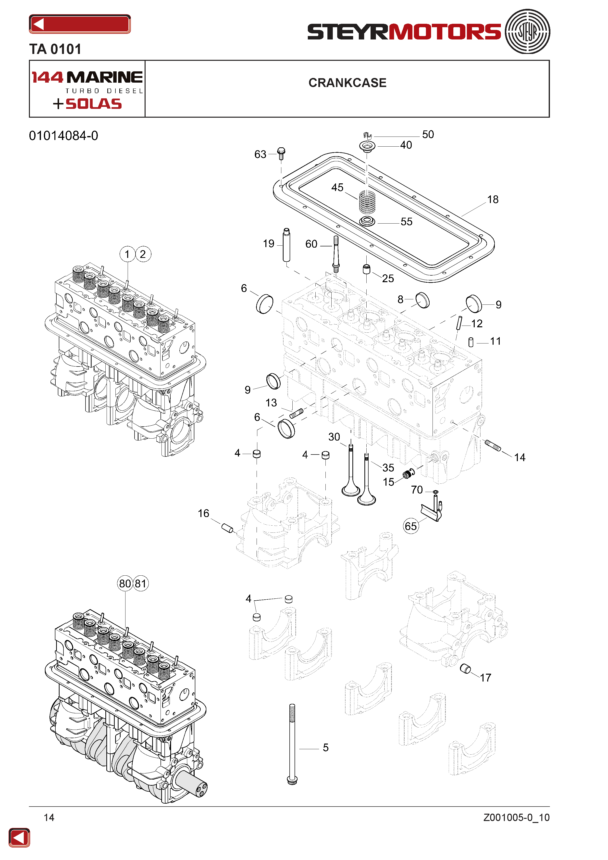 Crankcase exploded view