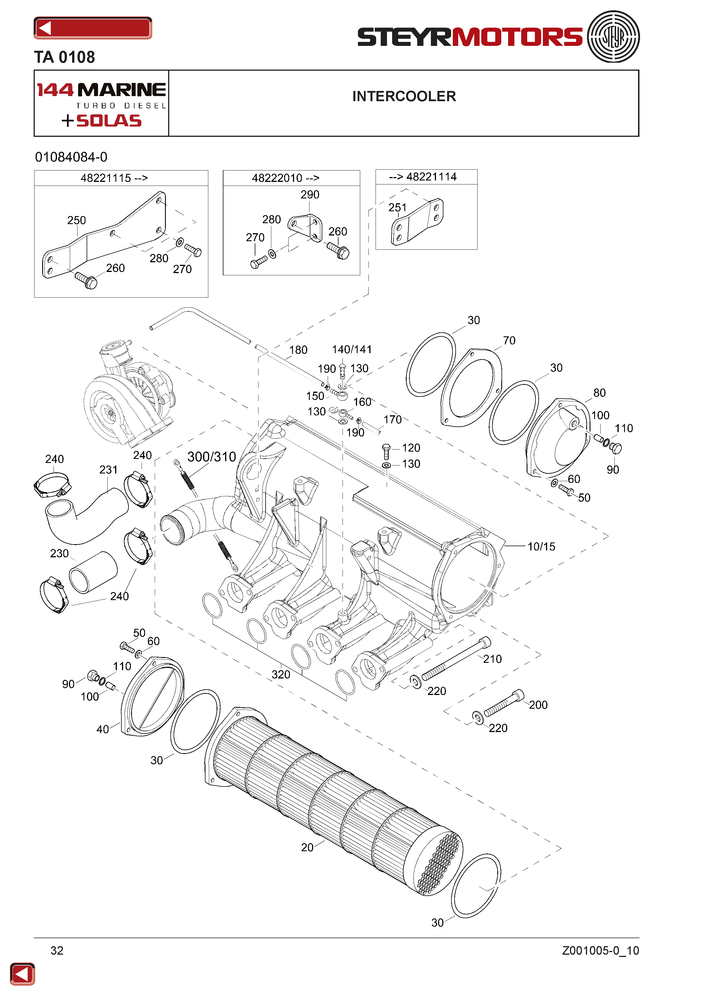 Intercooler exploded view