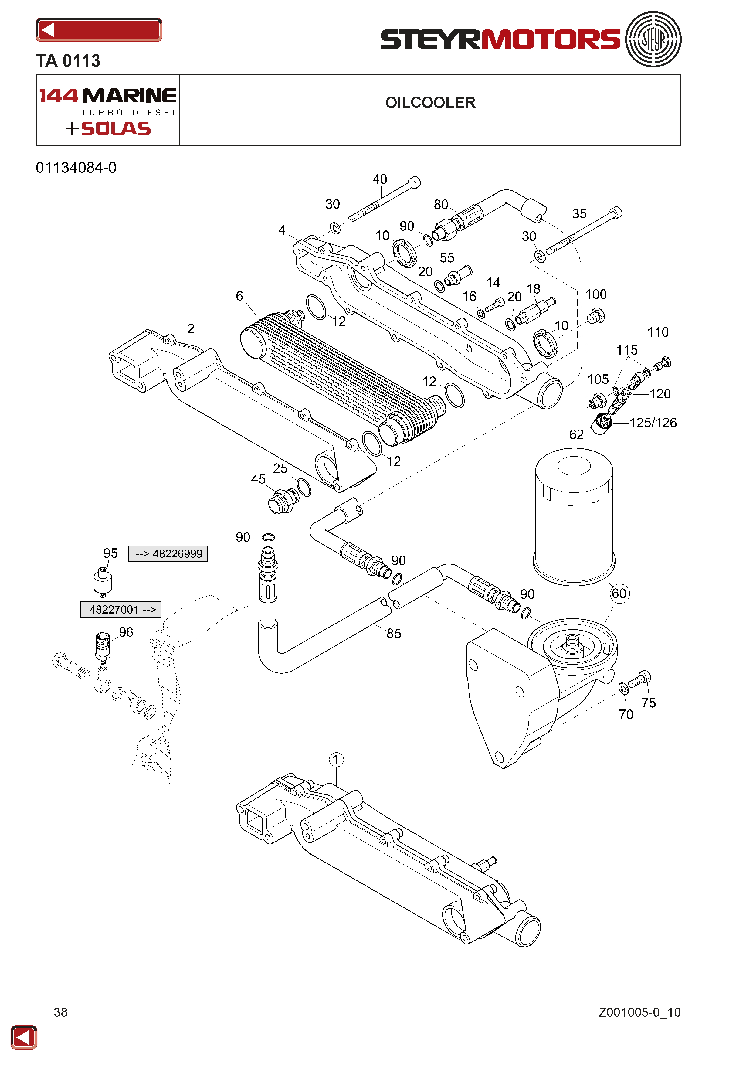 Oilcooler exploded view