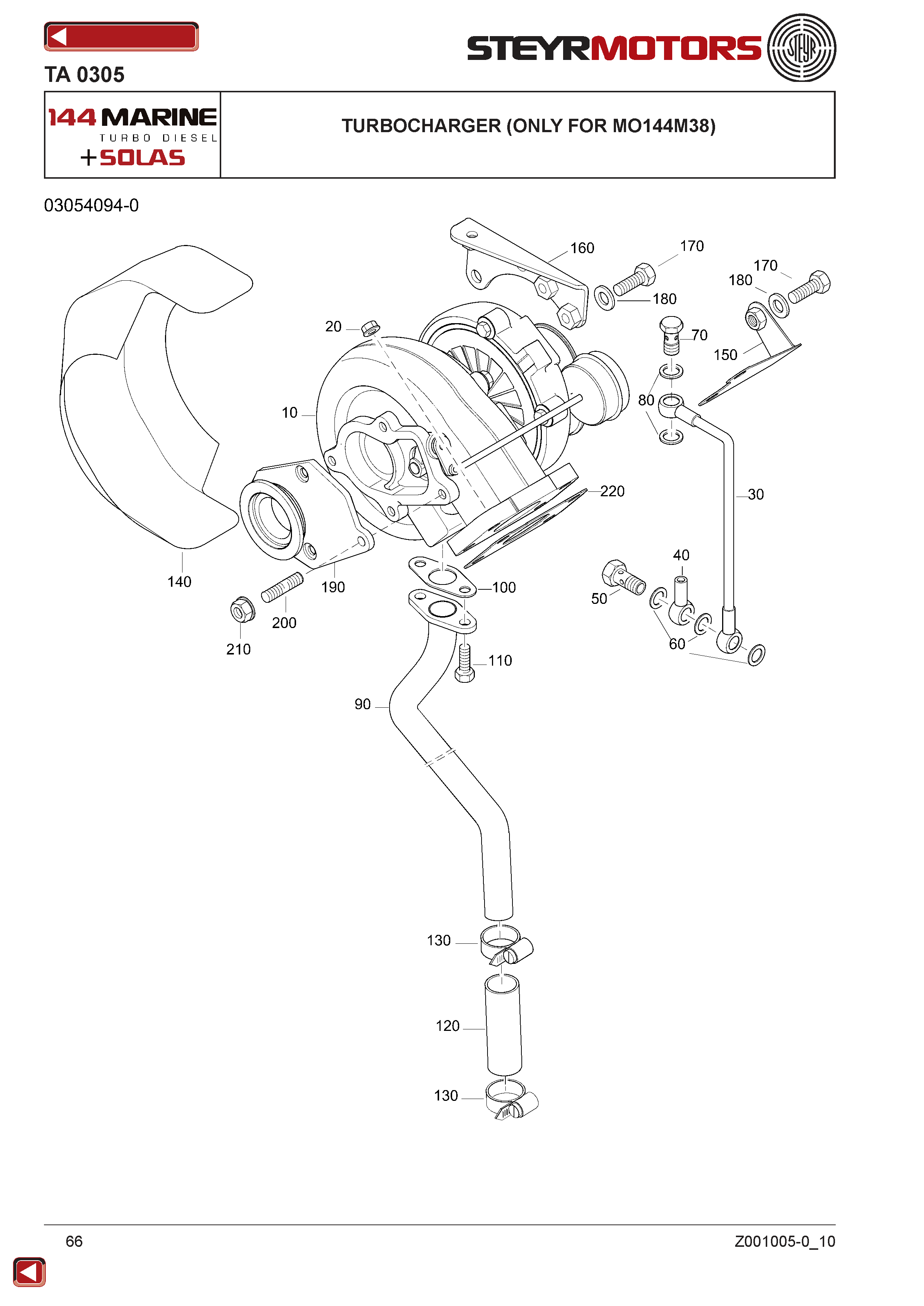 Turbocharger (Only For Mo144M38) exploded view