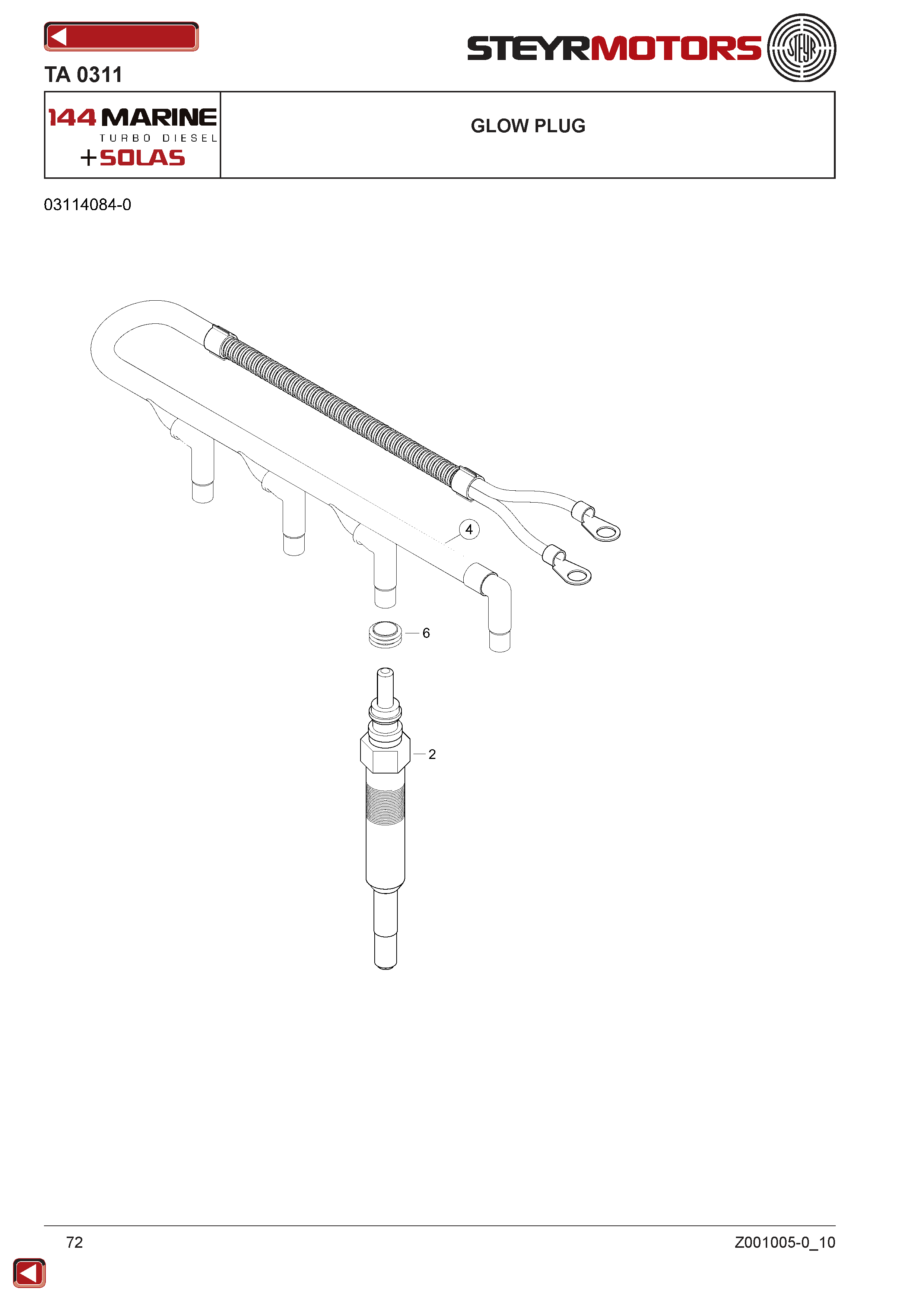 Glow Plug exploded view