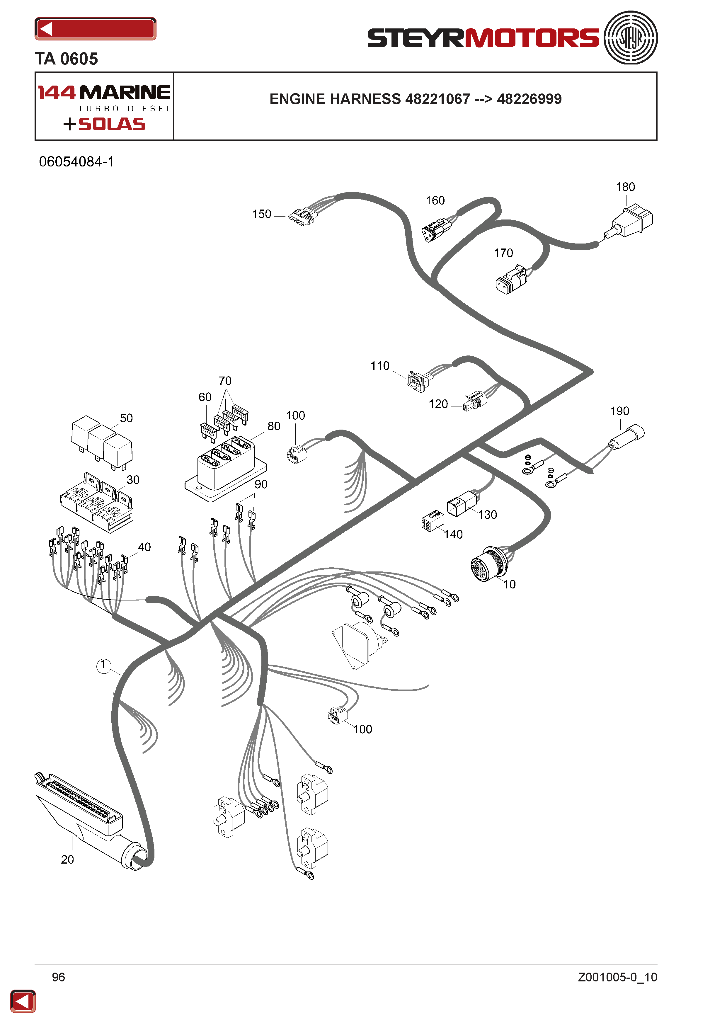 Engine Harness 48221067 --> 48226999 exploded view