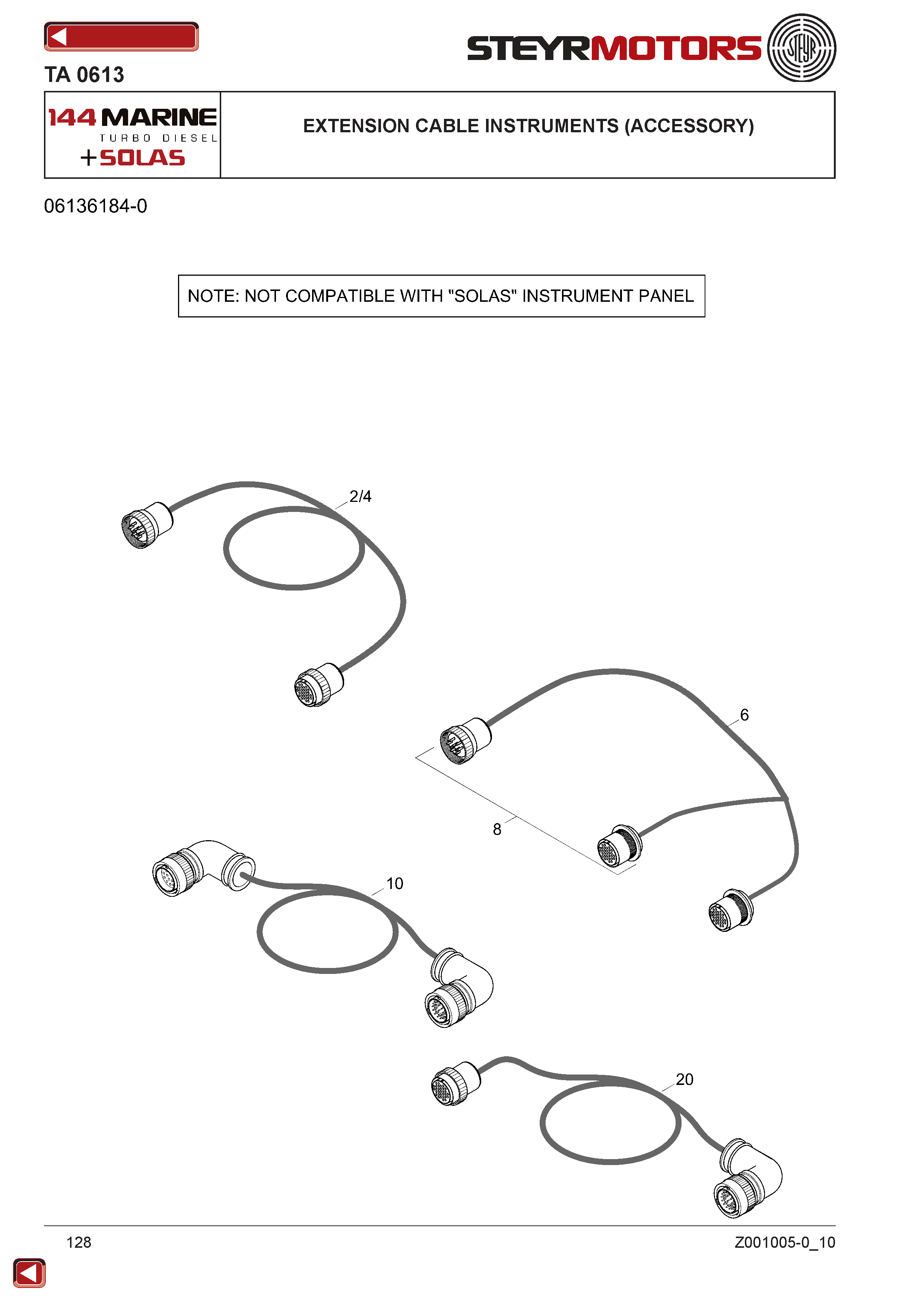 Extension Cable Instruments (Accessory) exploded view