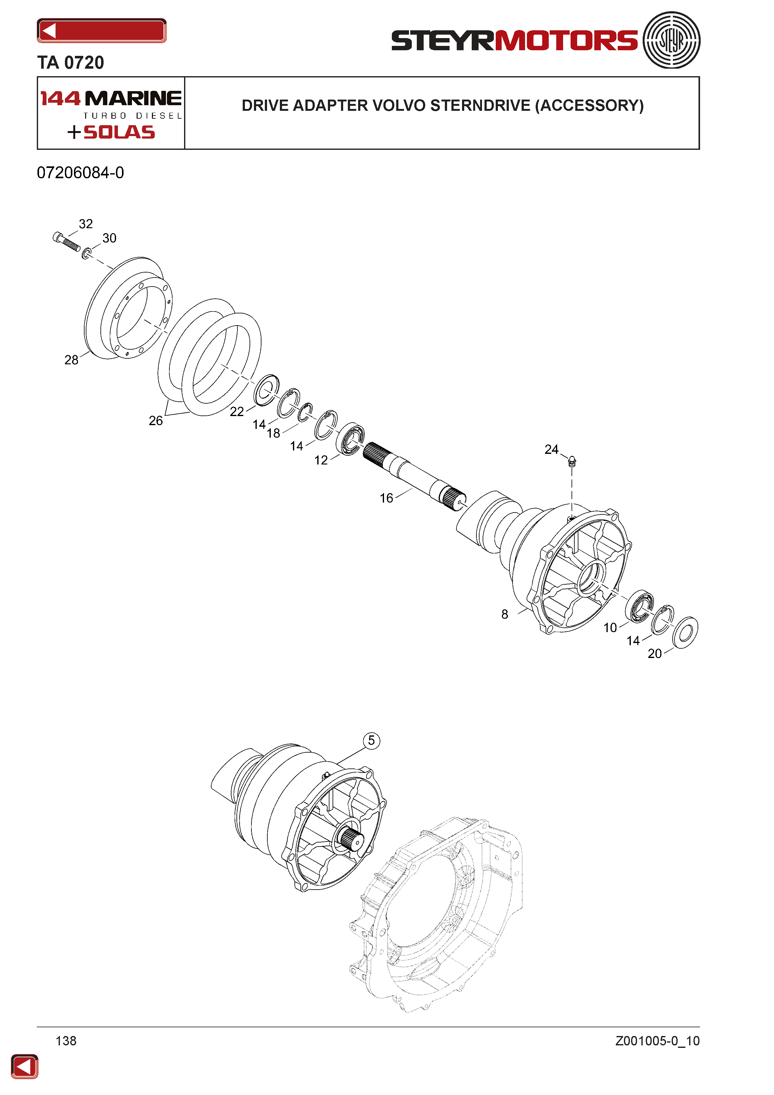 Drive Adapter Volvo Sterndrive (Accessory) exploded view