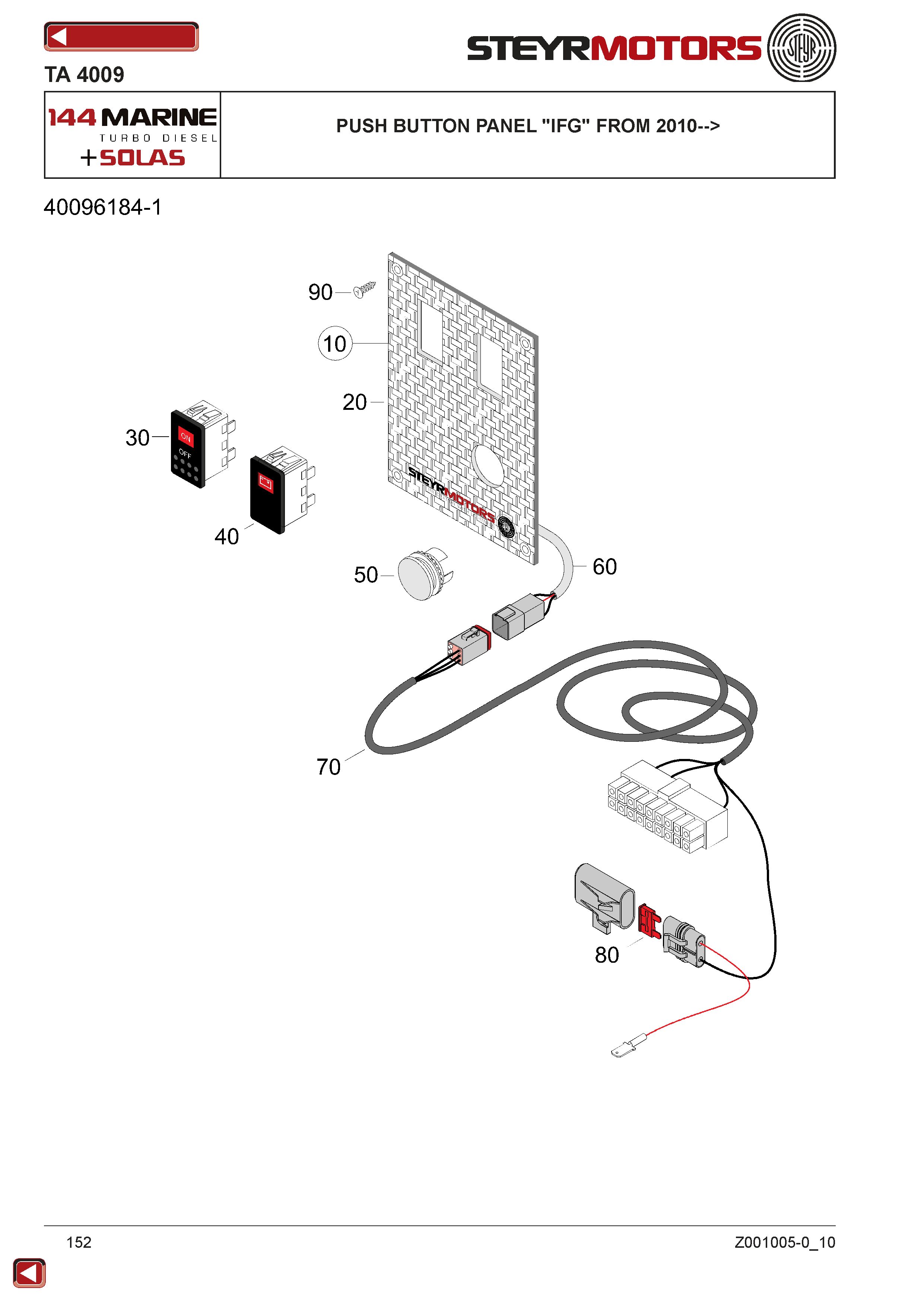 Push Button Panel "IFG" From 2010--> exploded view