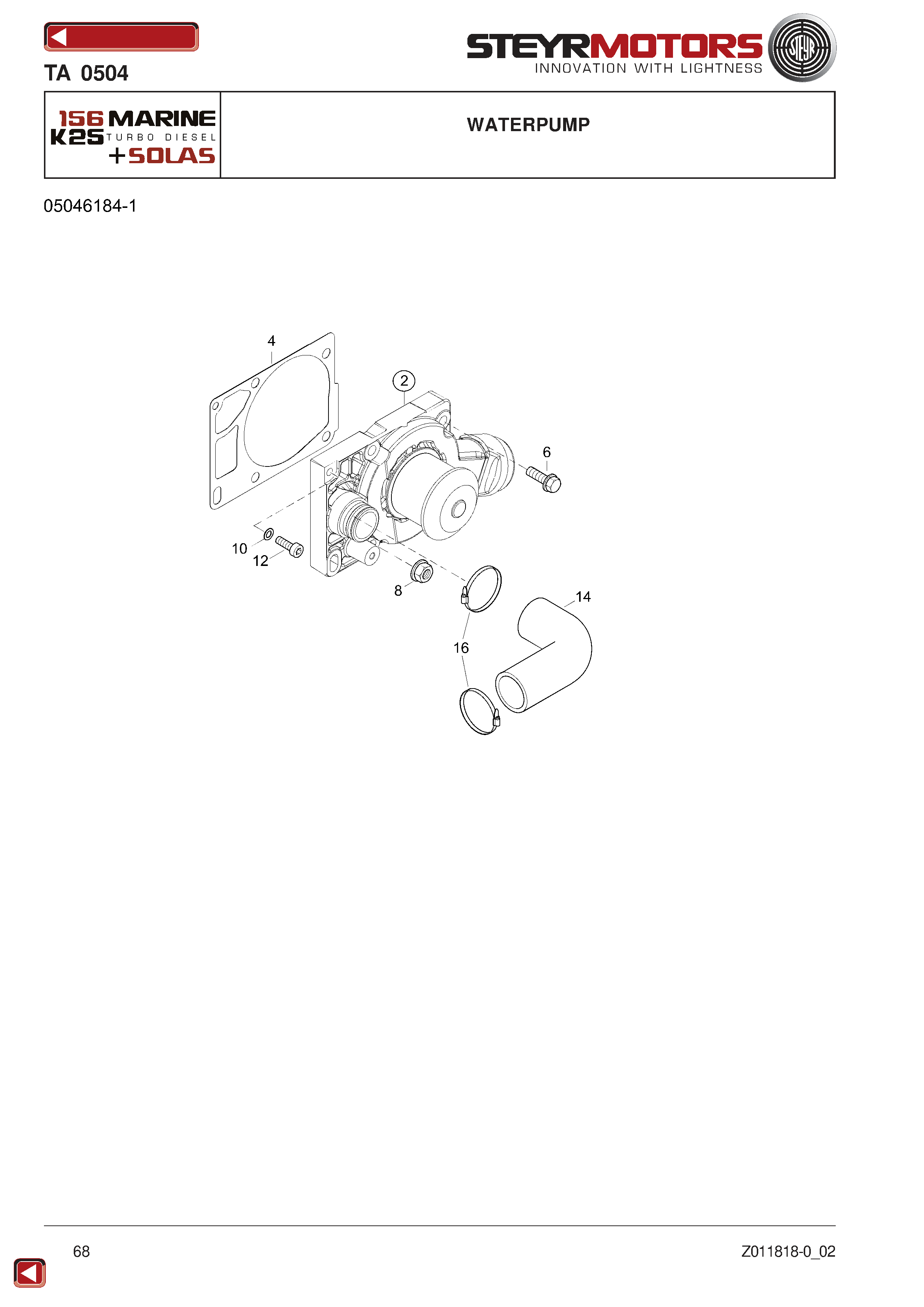 Waterpump exploded view