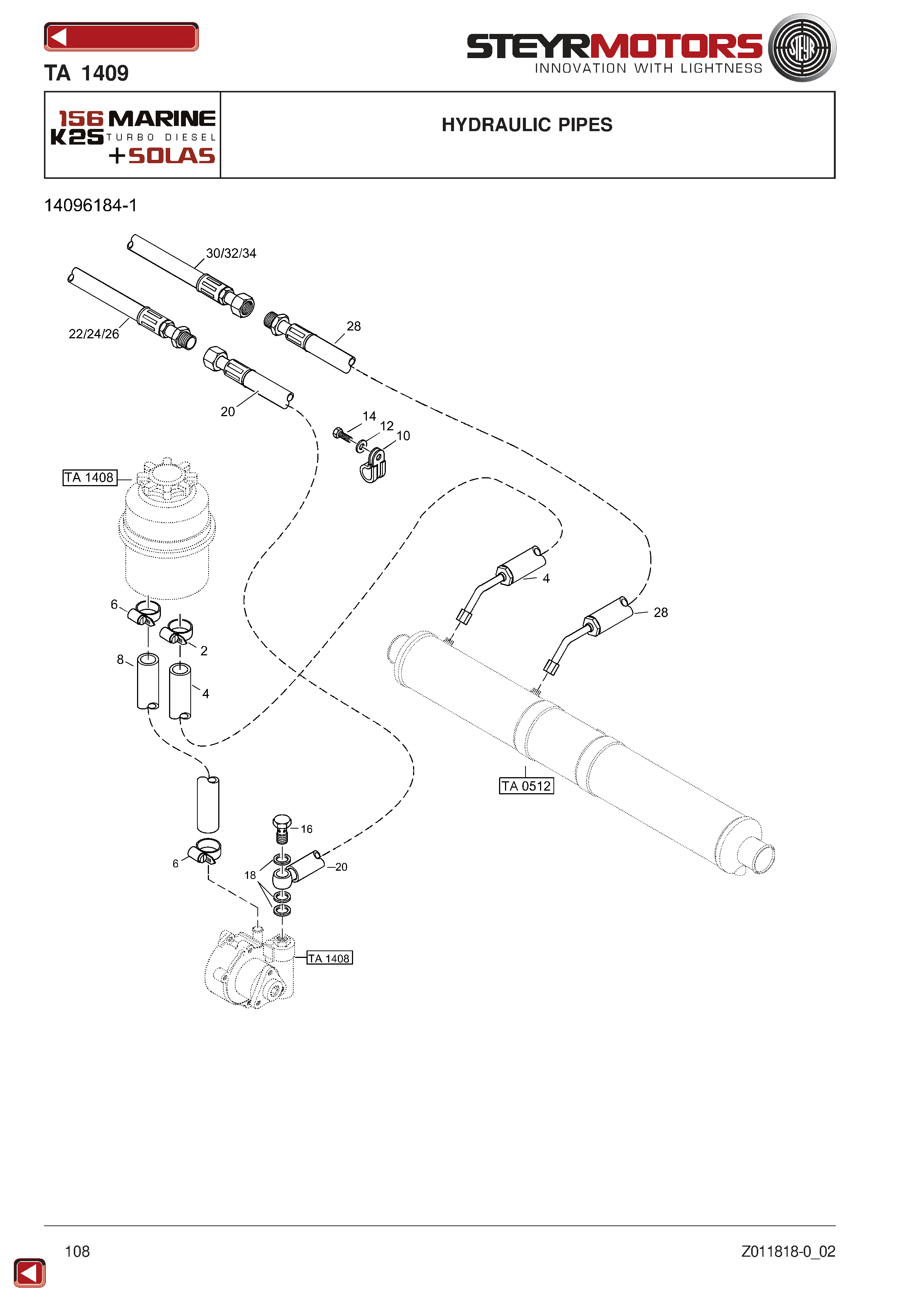 Hydraulic Pipes exploded view