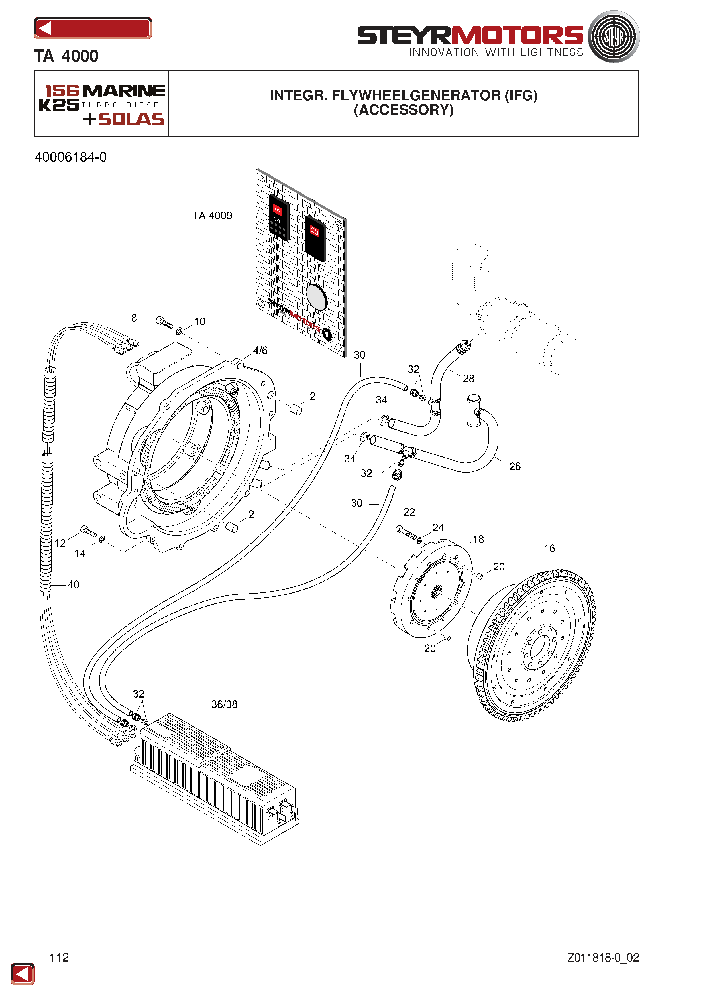 Integr. Flywheelgenerator (IFG) exploded view