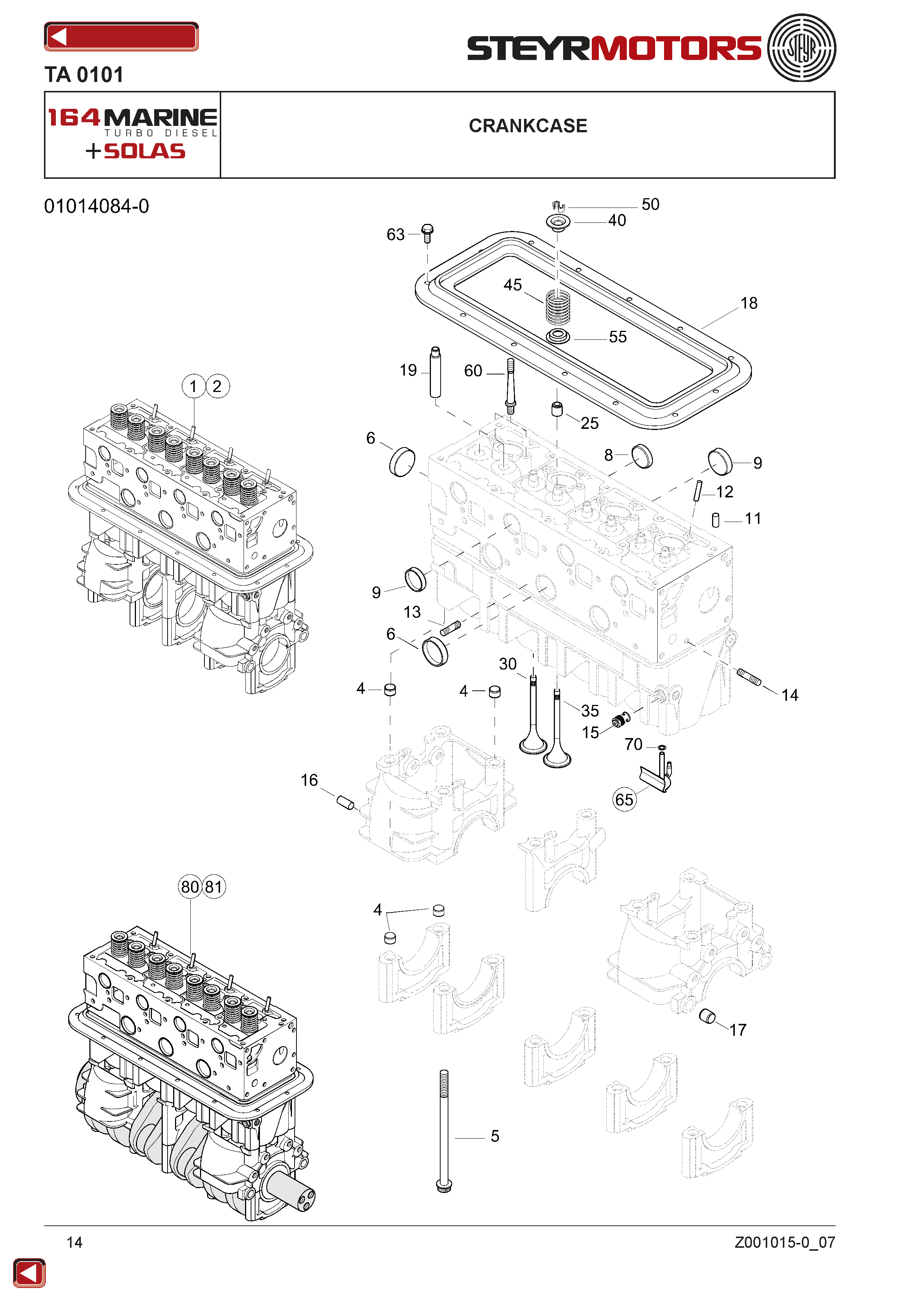 Crankcase exploded view