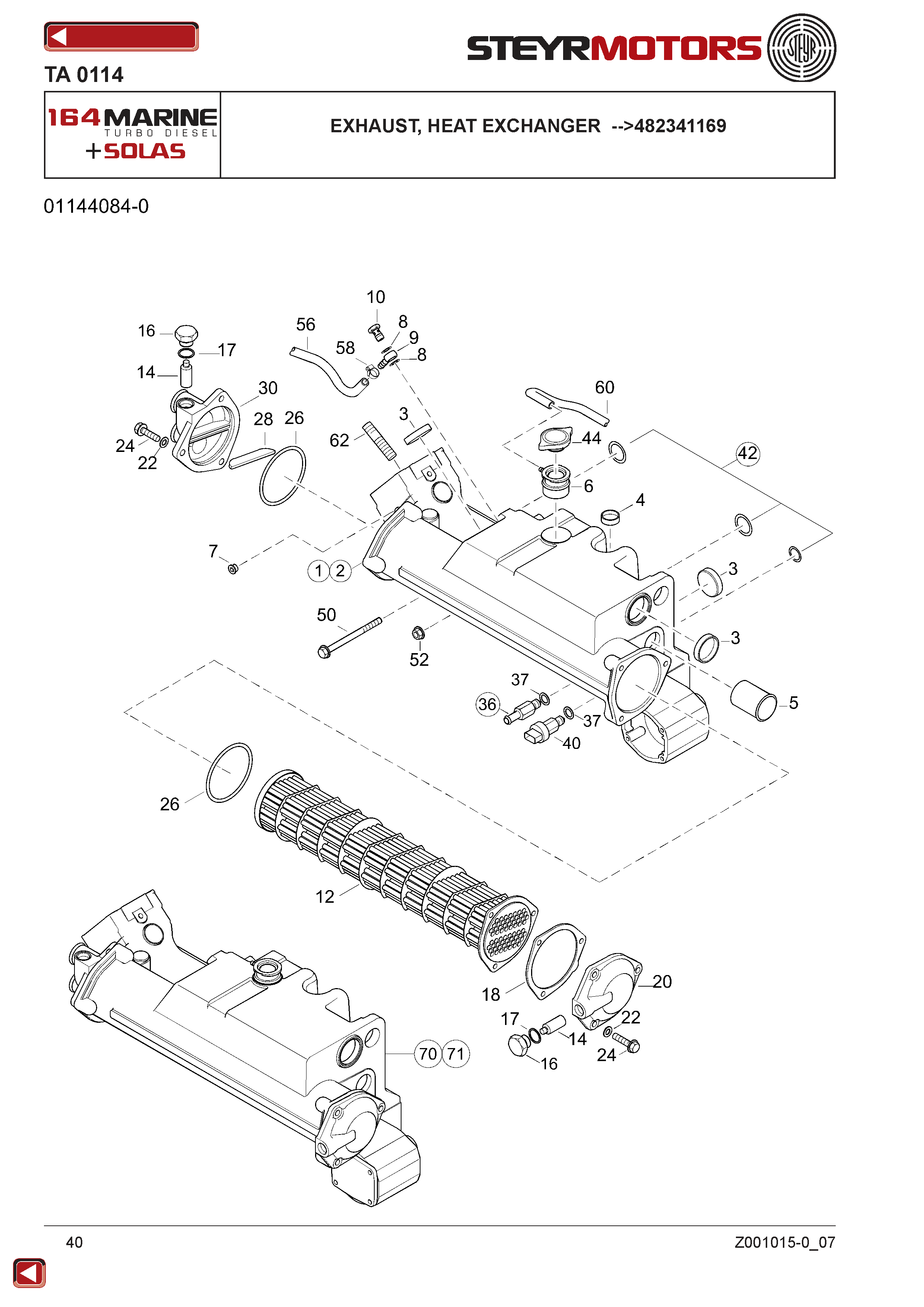 Exhaust, Heat Exchanger -->482341169 exploded view