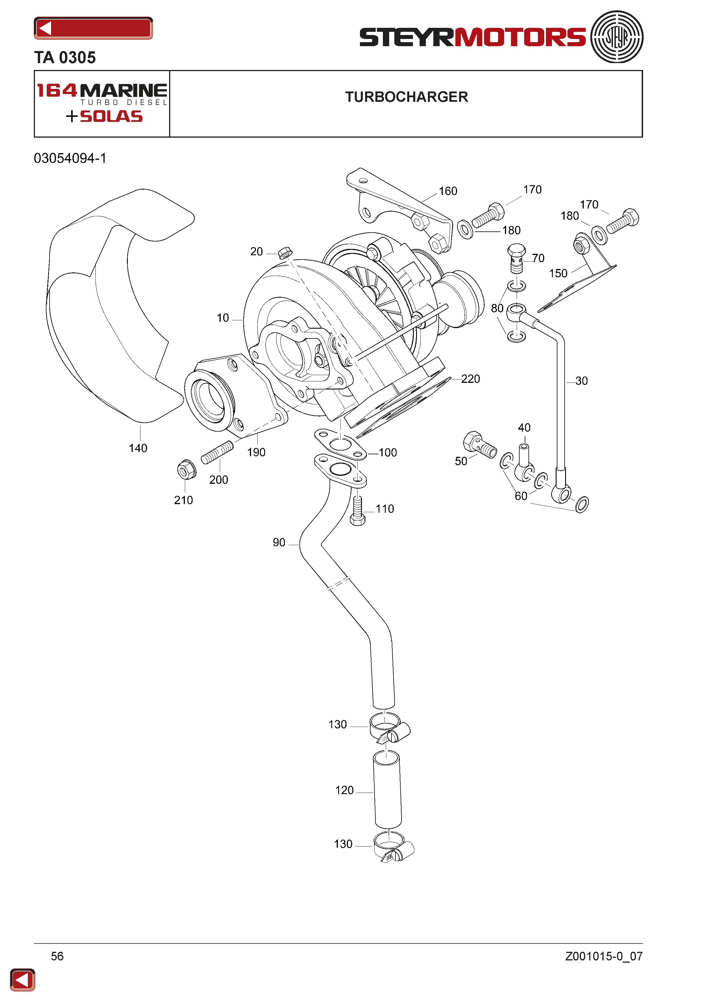 Turbocharger exploded view