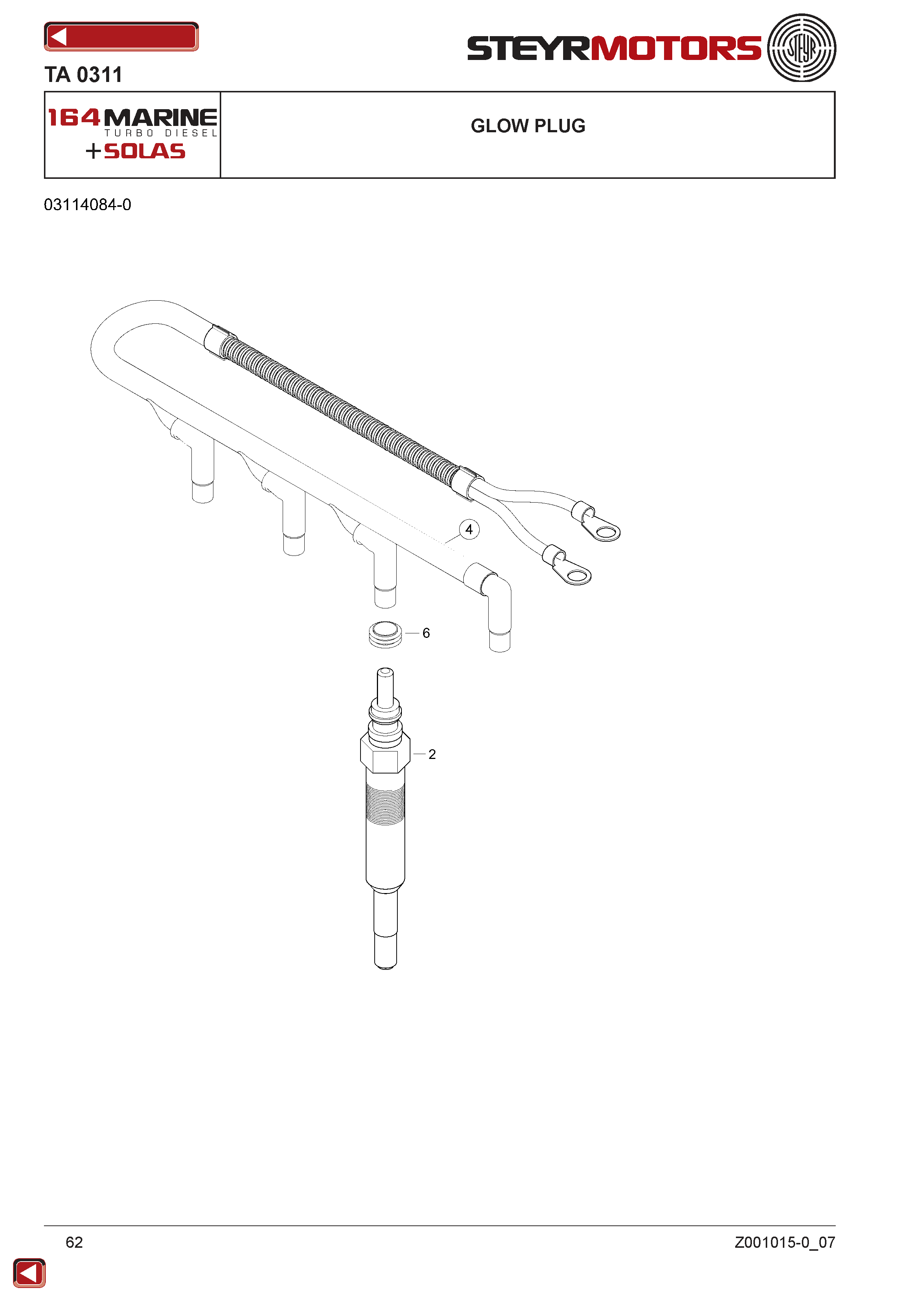 Glow Plug exploded view
